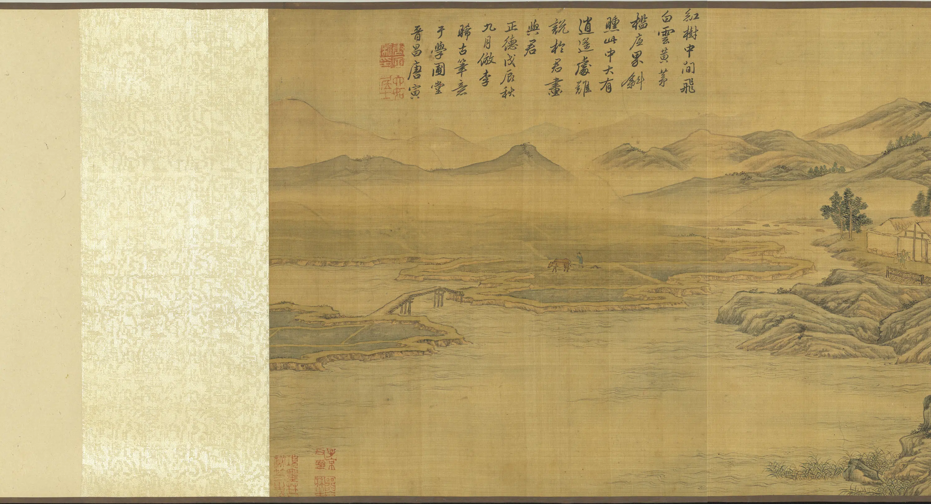 明朝【唐寅】《画白云红树图卷》