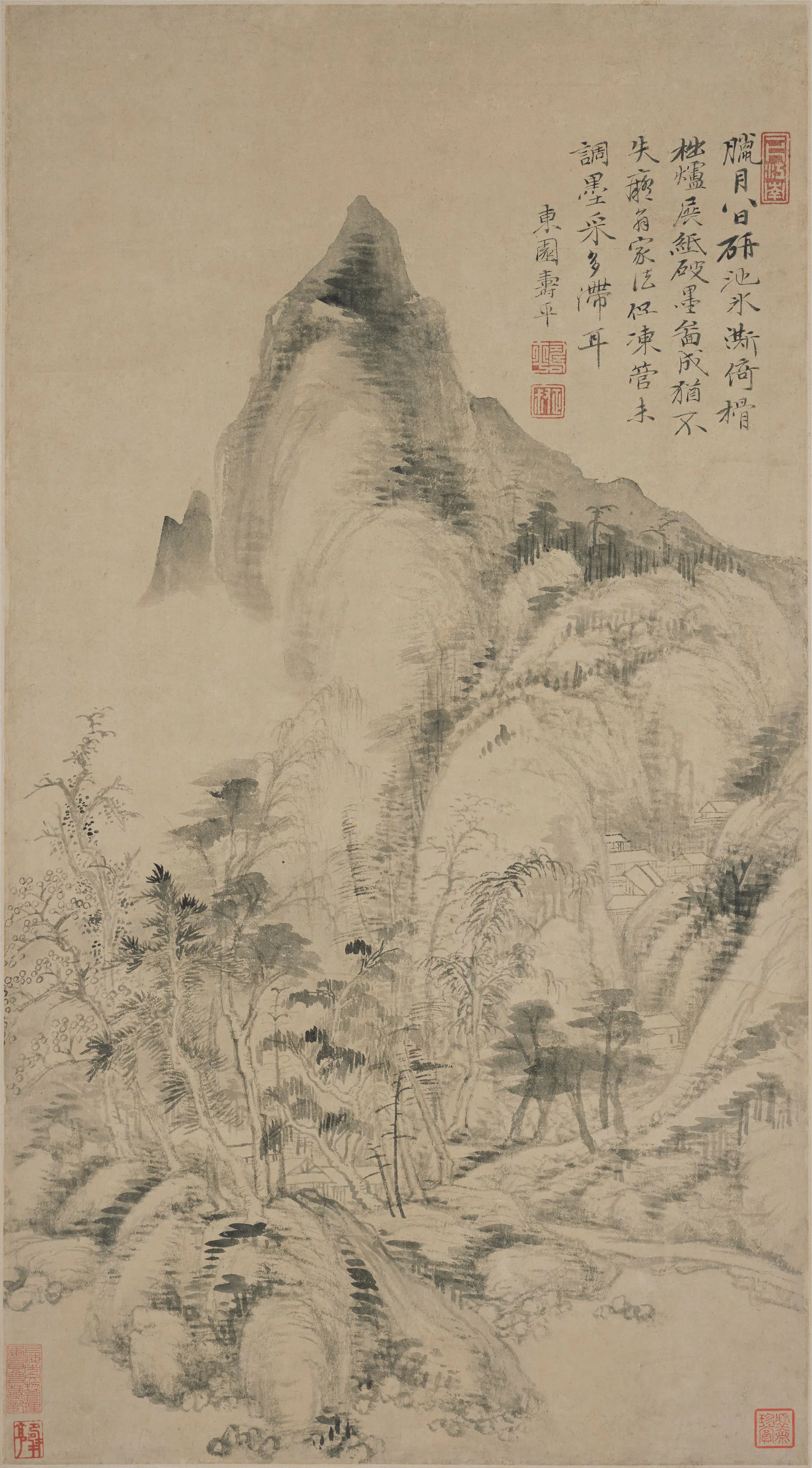 清代【恽寿平】《仿痴翁山水轴》
