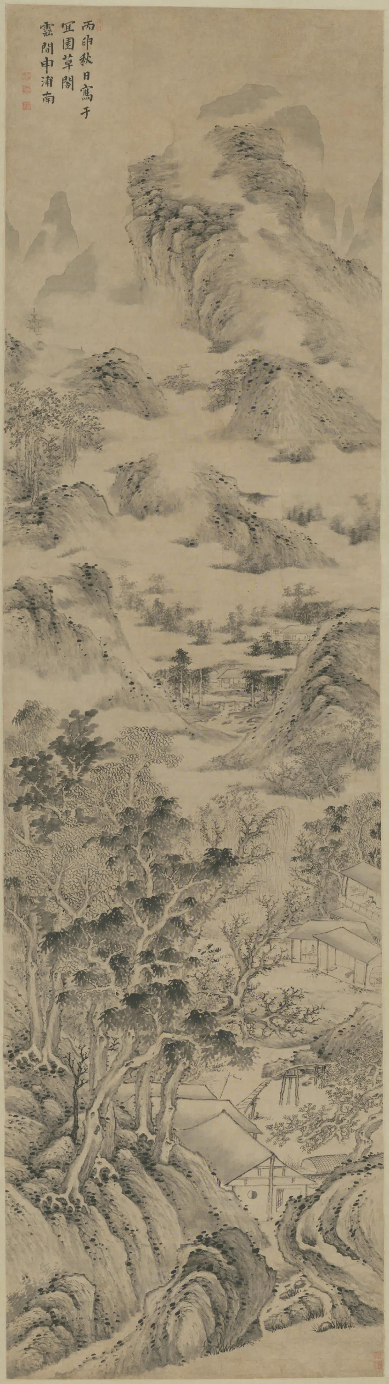 明朝【申浦】《山水图轴》