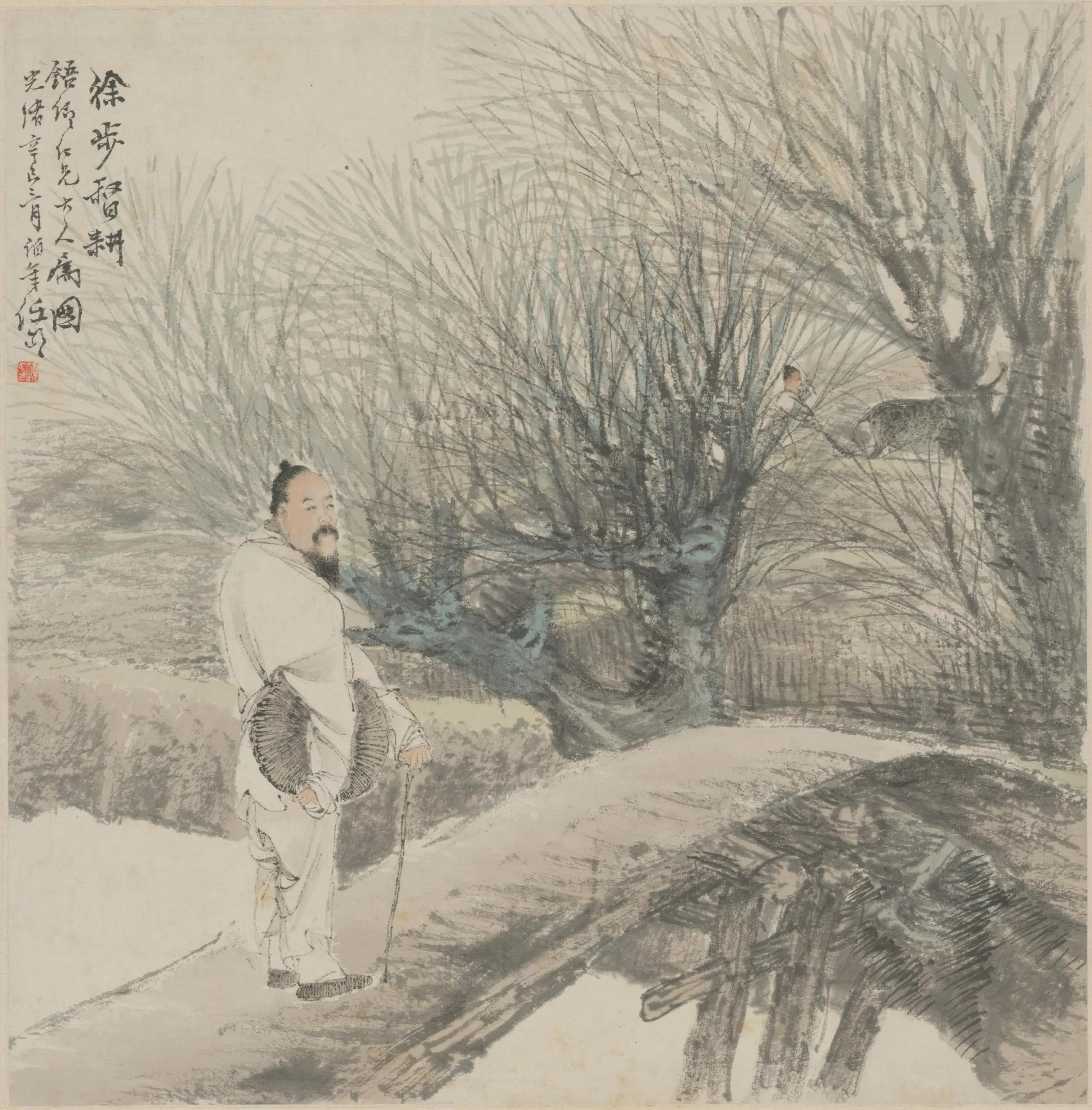 清代【任颐】《画徐步督耕图册装轴》 第1张