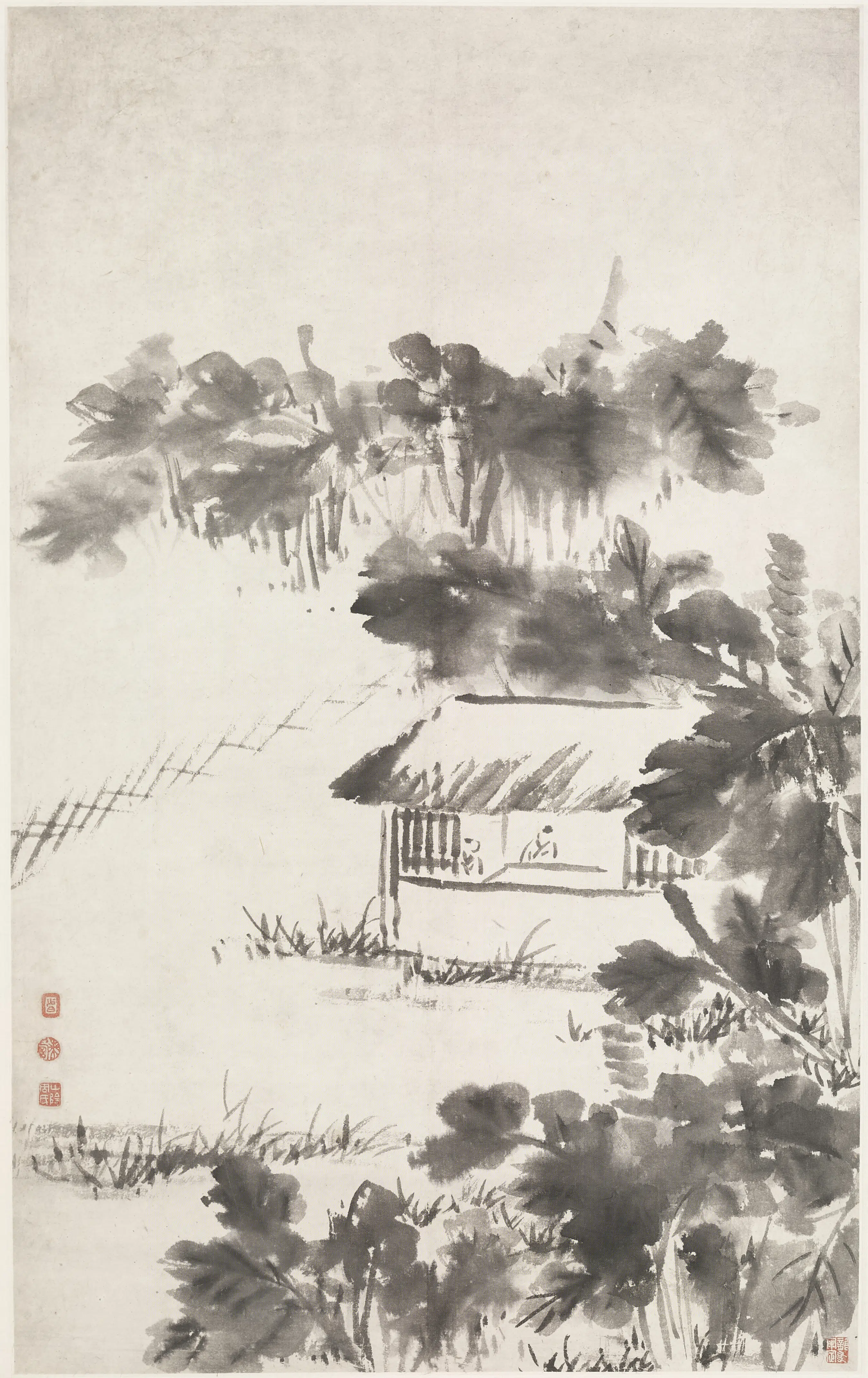 清代【周棠】《山水图轴》