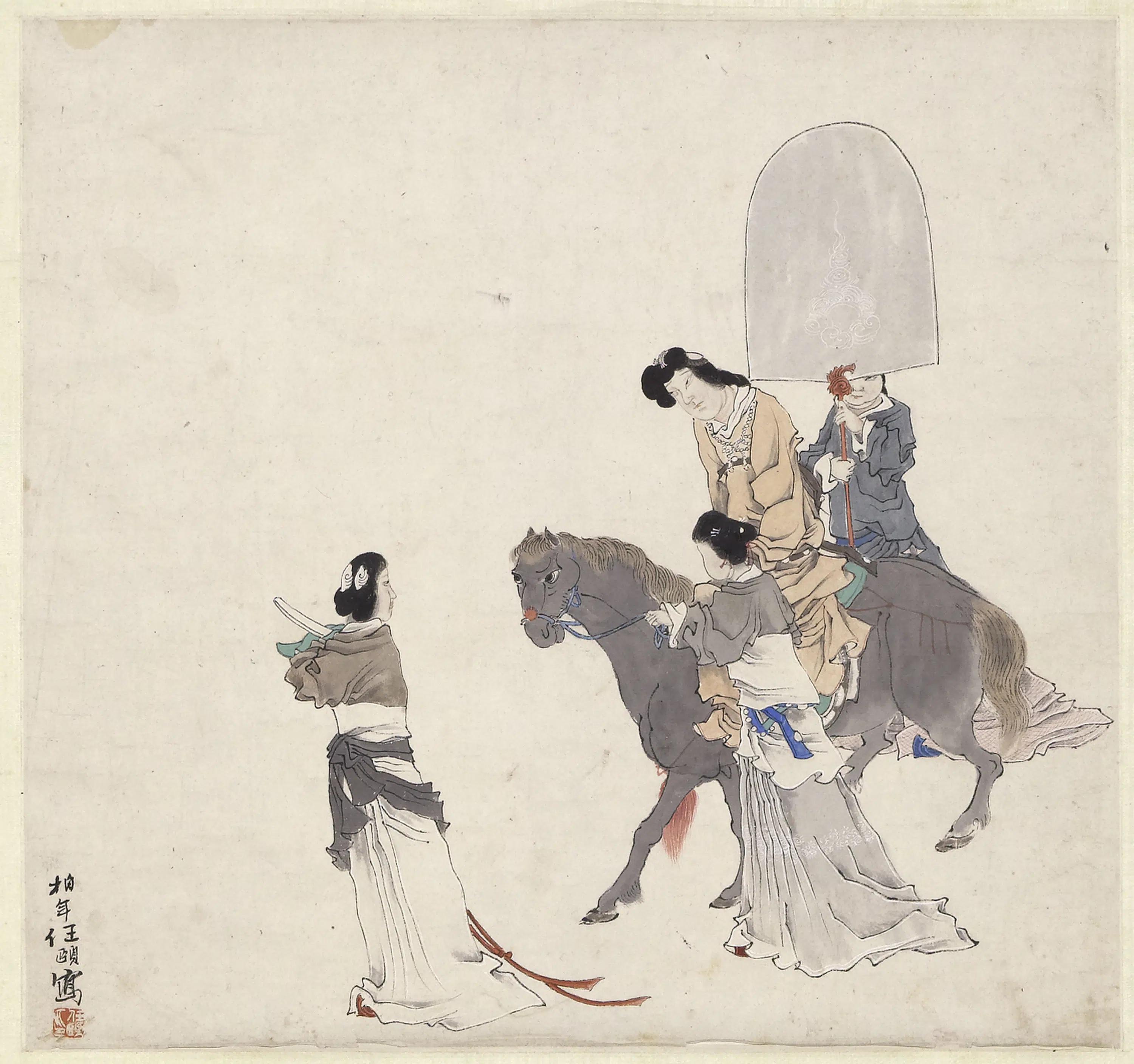 清代【任伯年（任颐）】《仕女图轴-2》