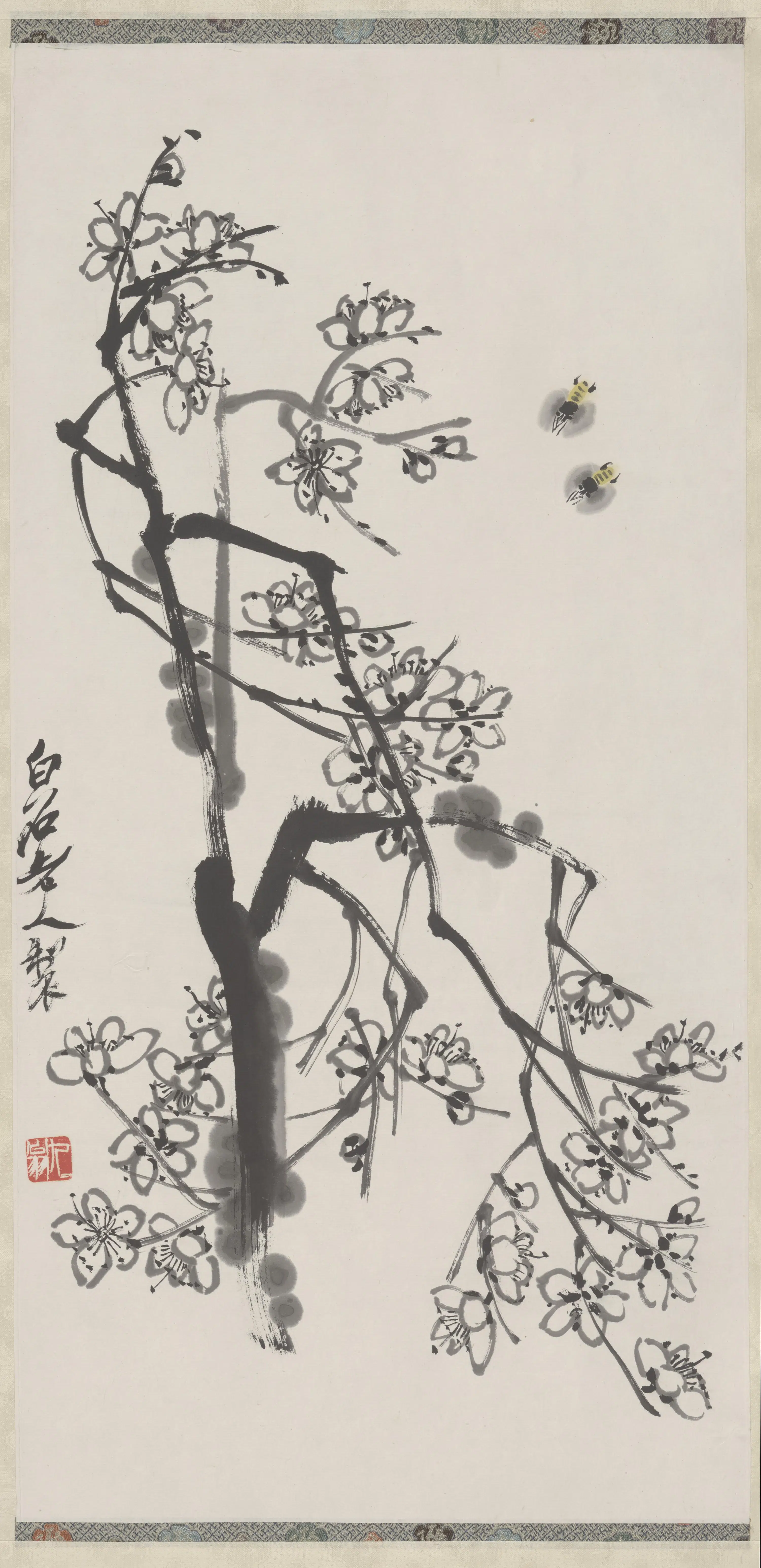 近现代【齐白石】《梅花轴-2》