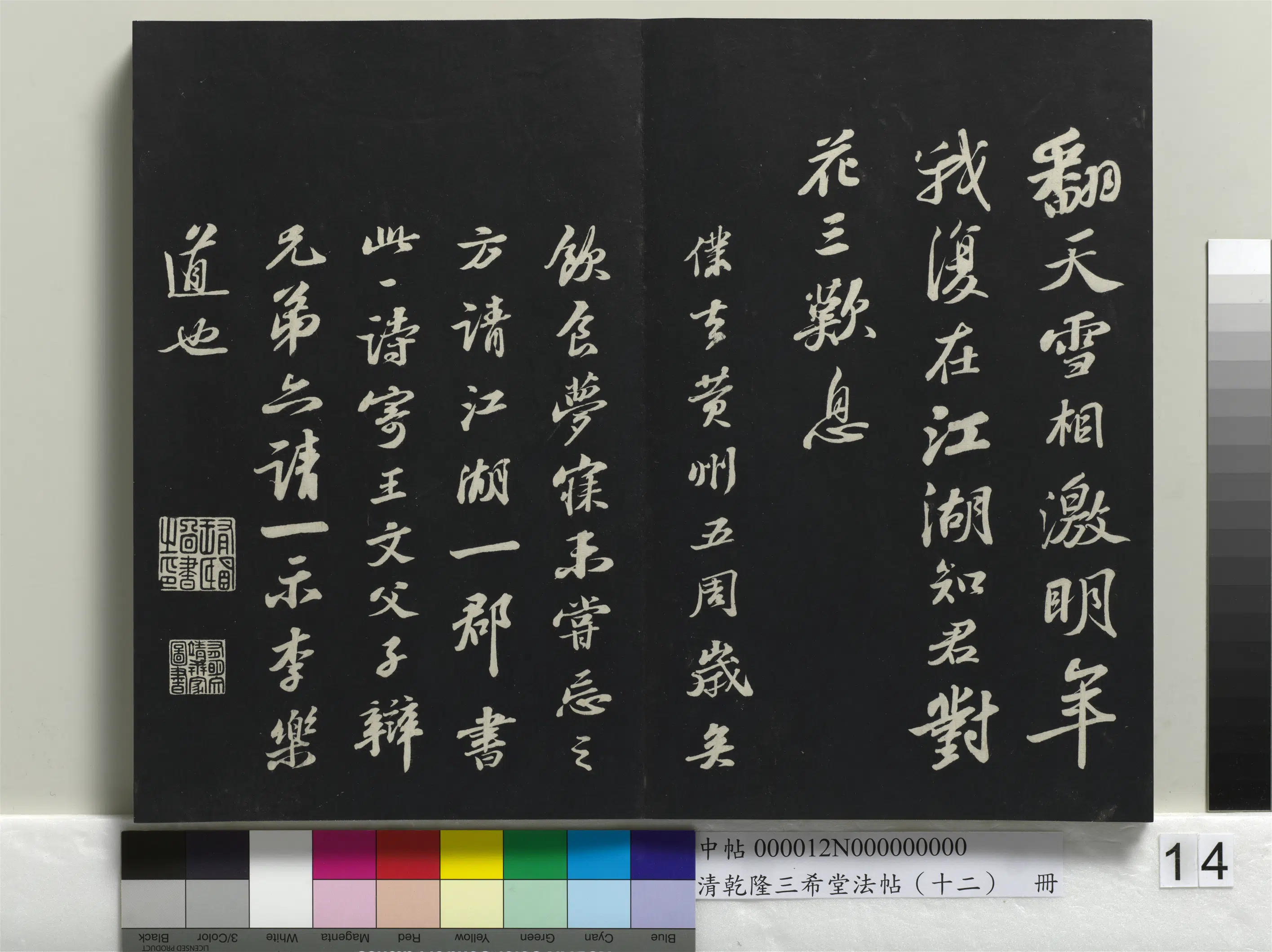 北宋【苏轼】《乾隆三希堂法帖(十二)册-宋苏轼书次韵王晋卿送梅花一首》 第3张 北宋【苏轼】《乾隆三希堂法帖(十二)册-宋苏轼书次韵王晋卿送梅花一首》 第3张