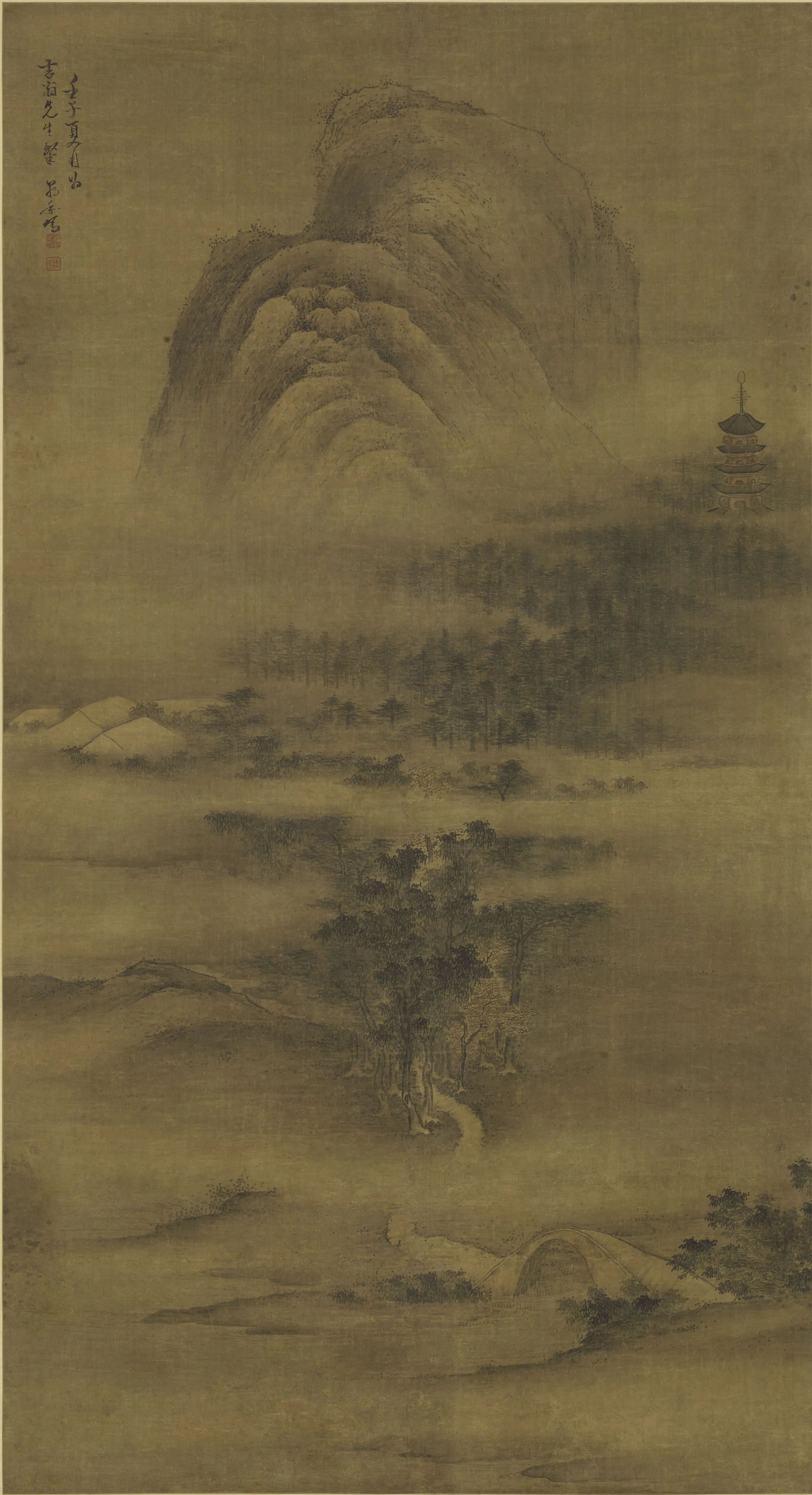 清代【蒋和】《秋景山水图轴》