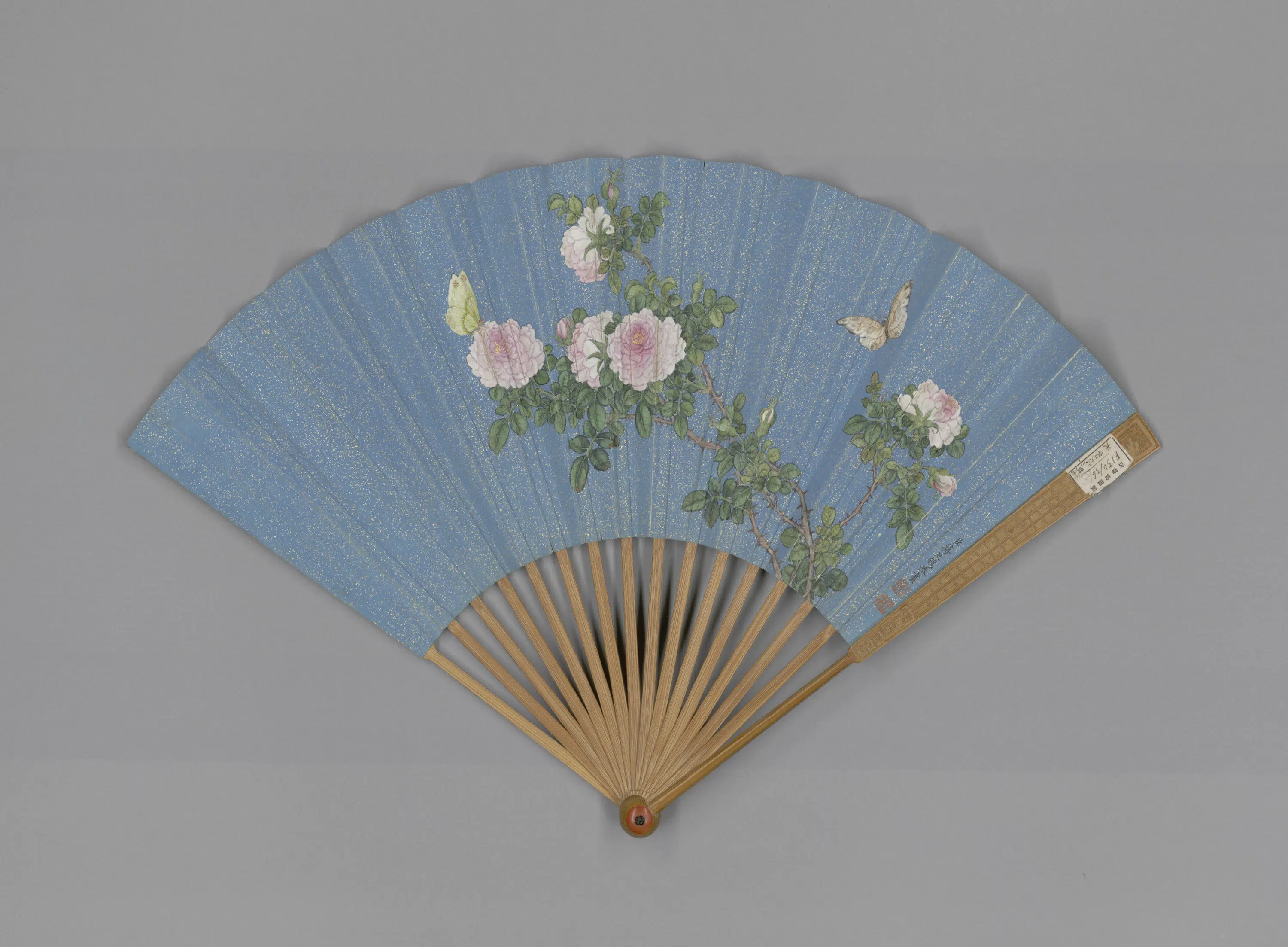 清代【蒋廷锡】《画花蝶胤禛书诗成扇》