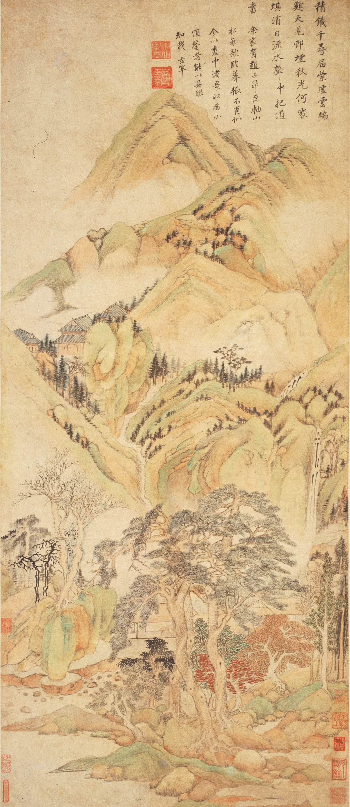 明朝【董其昌】《秋山图轴》
