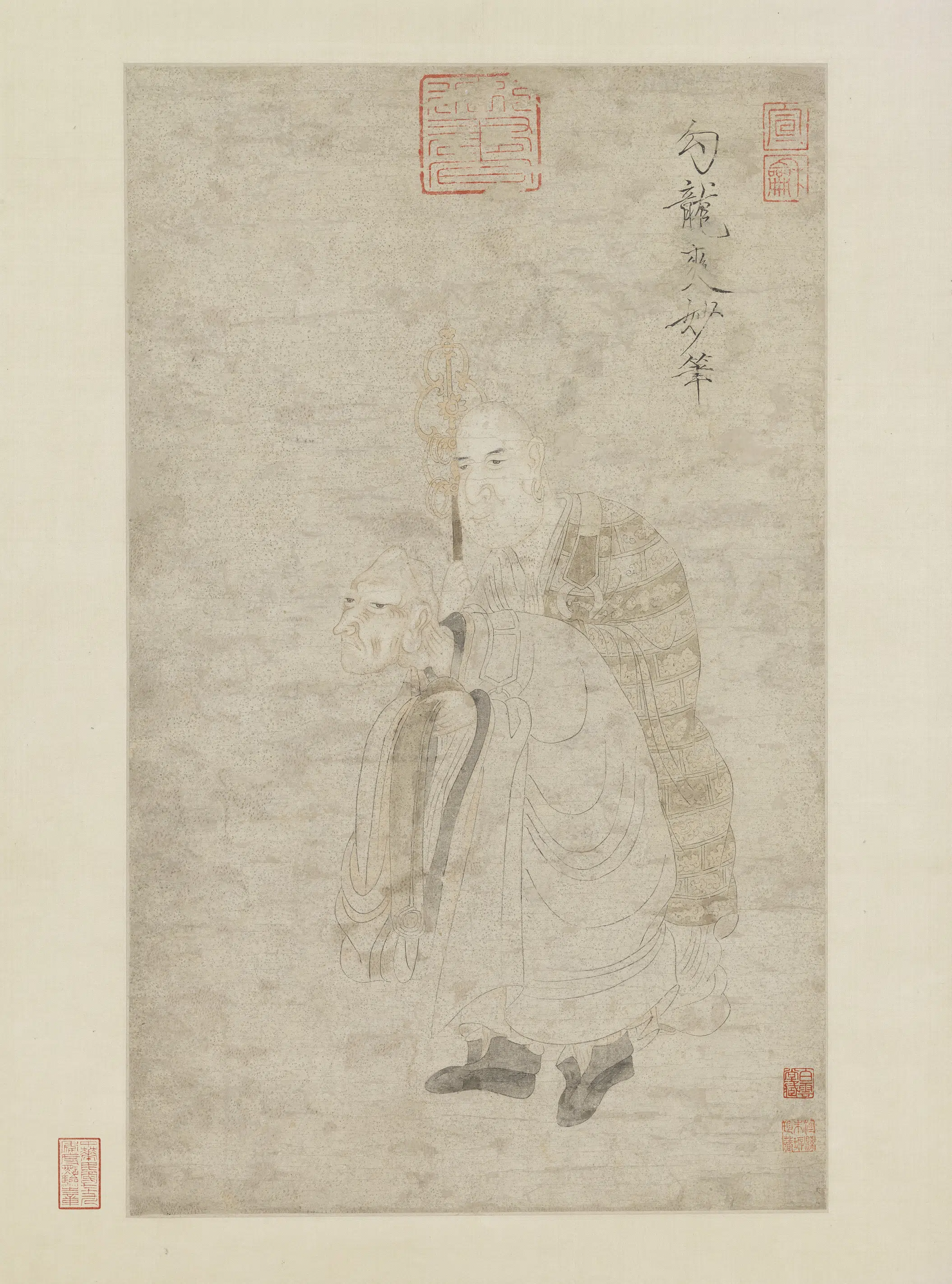 宋代【勾（句)龙爽】《佛像图轴》