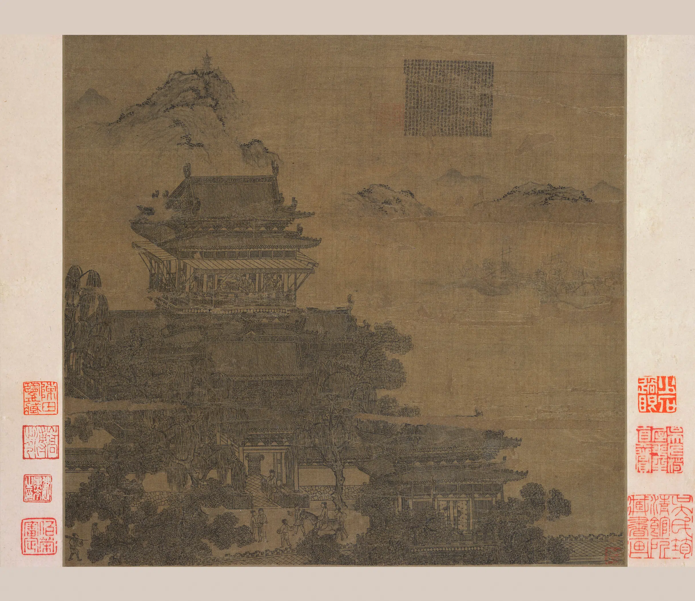元朝【夏永】《岳阳楼图散页》