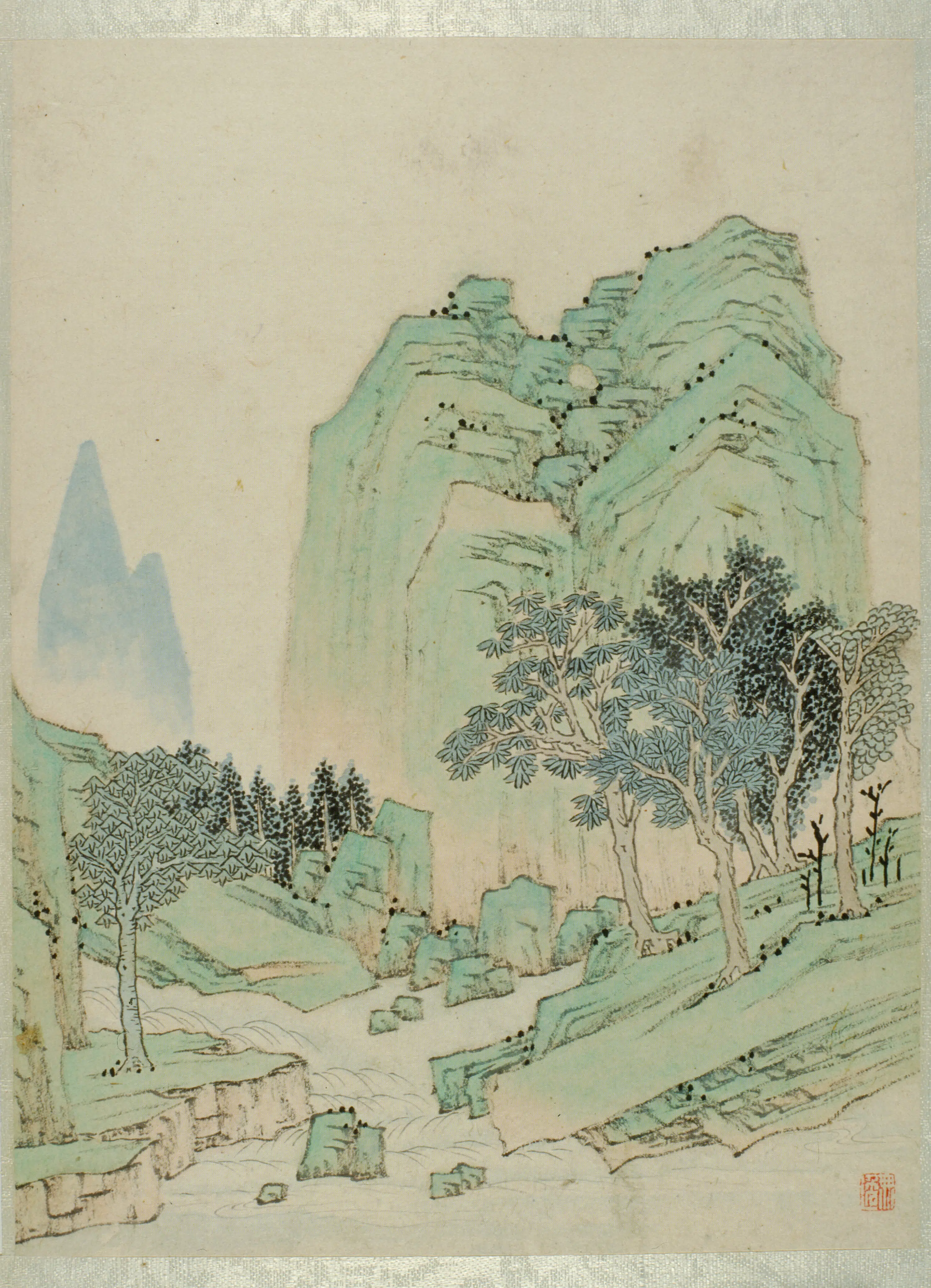 清代【孙逸】《山水图册（16开）》 第14张