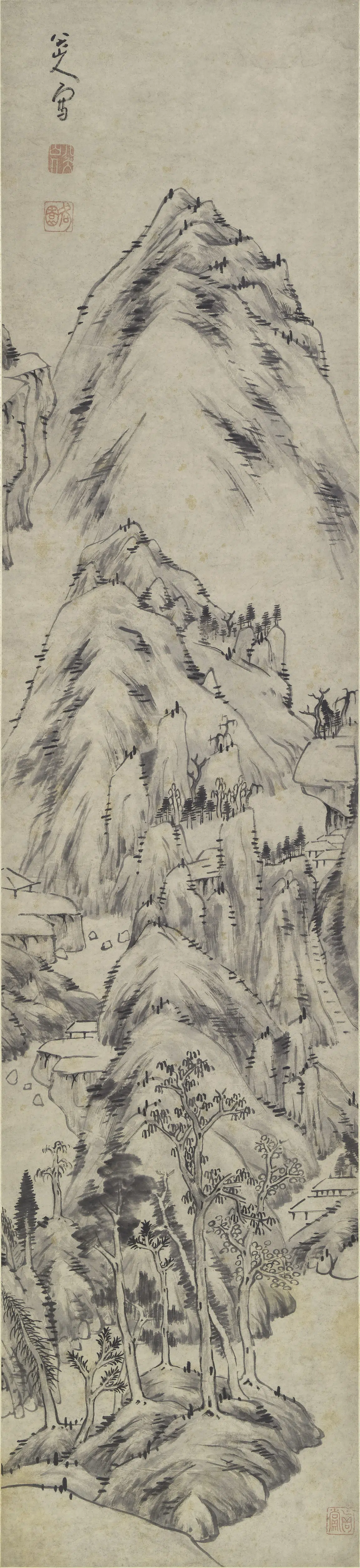 清代【朱耷】《山水轴-2》