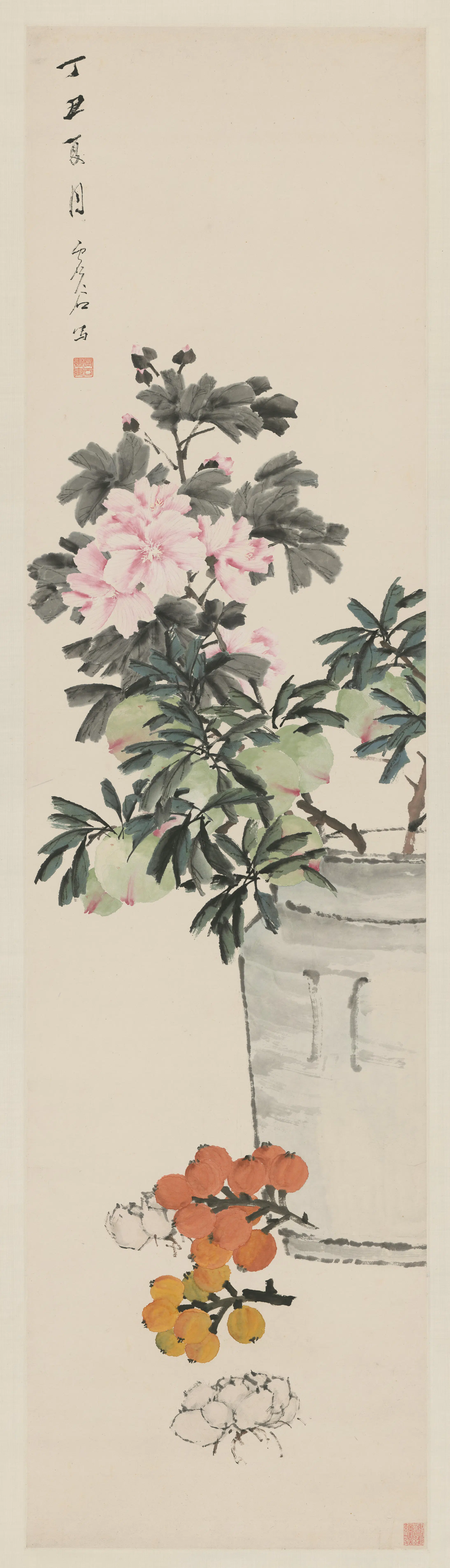 清代【虚谷】《五瑞图轴》