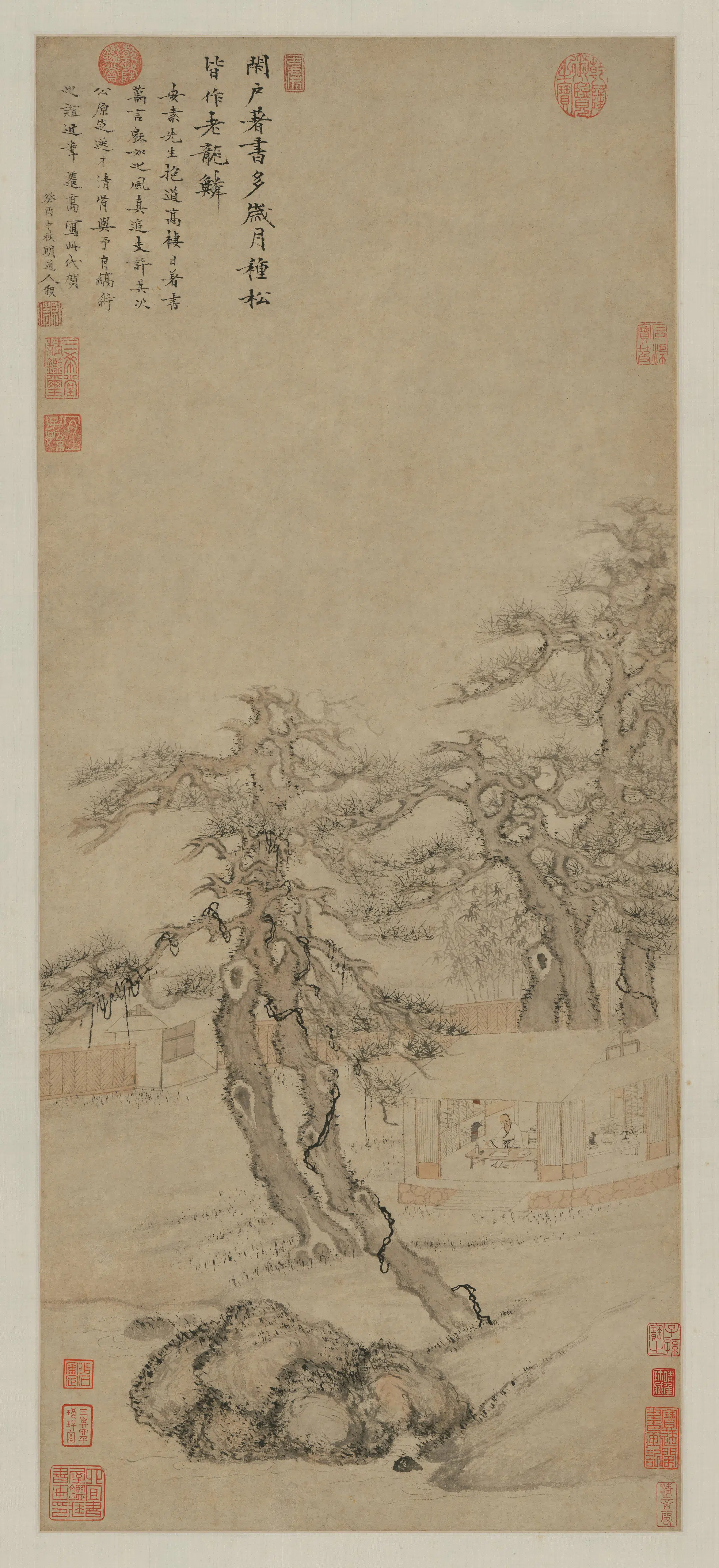 清代【沈颢】《闭户著书图轴》 第1张 清代【沈颢】《闭户著书图轴》 第1张