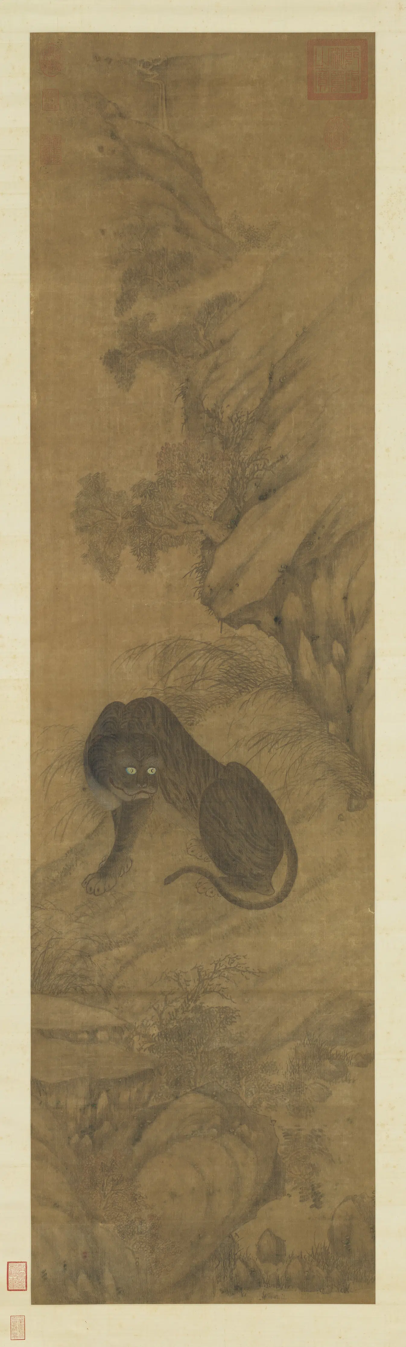 元代《元人画虎图轴-1》