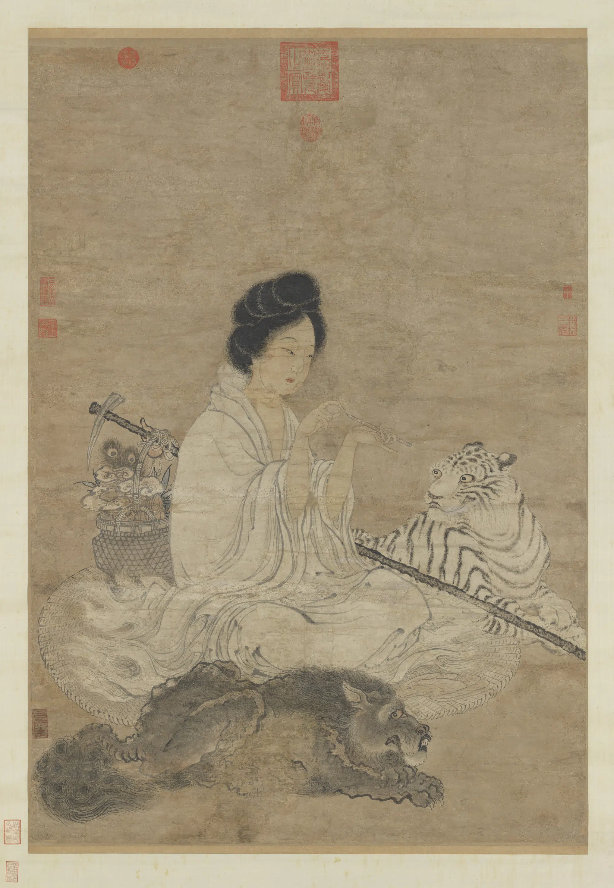 元代《元人画仙女图轴》