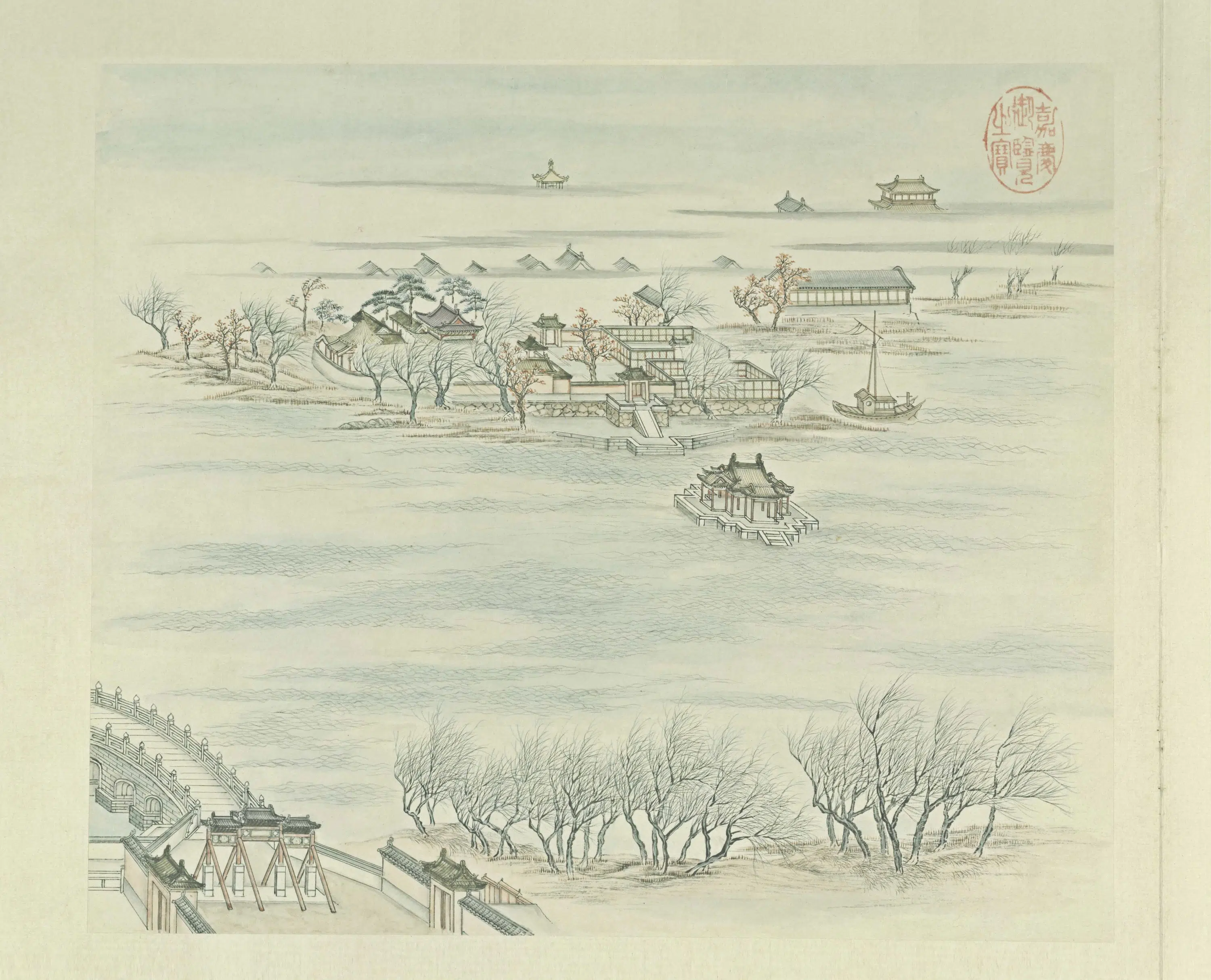 清代【张若澄】《燕山八景图-八开（居庸叠翠）》 第7张