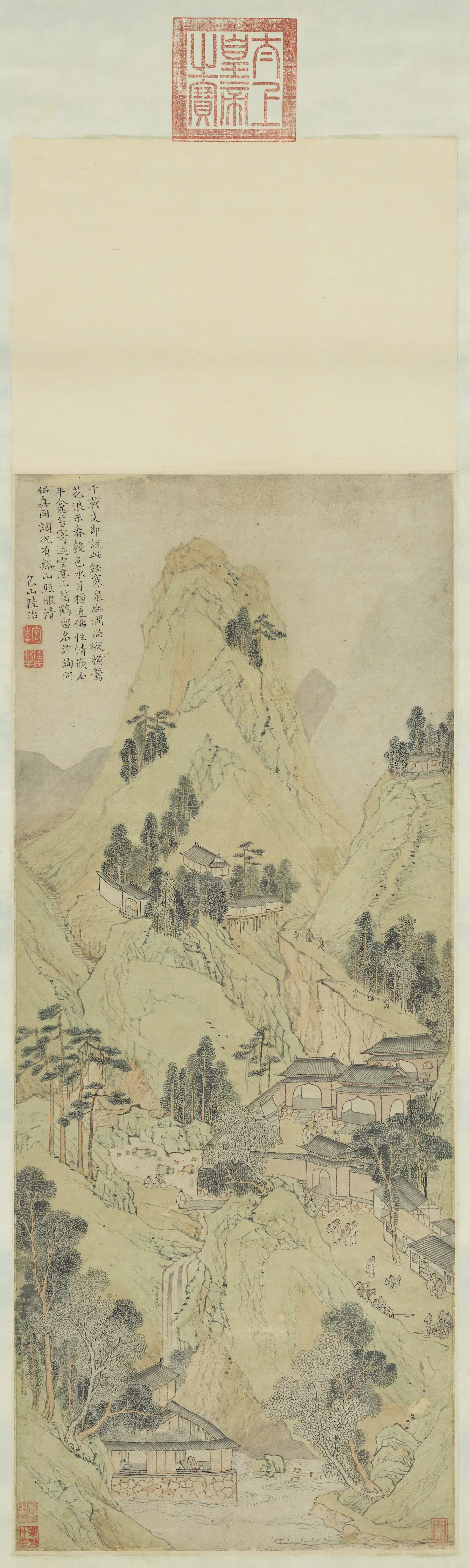 明代【陆治】《支硎山图轴》