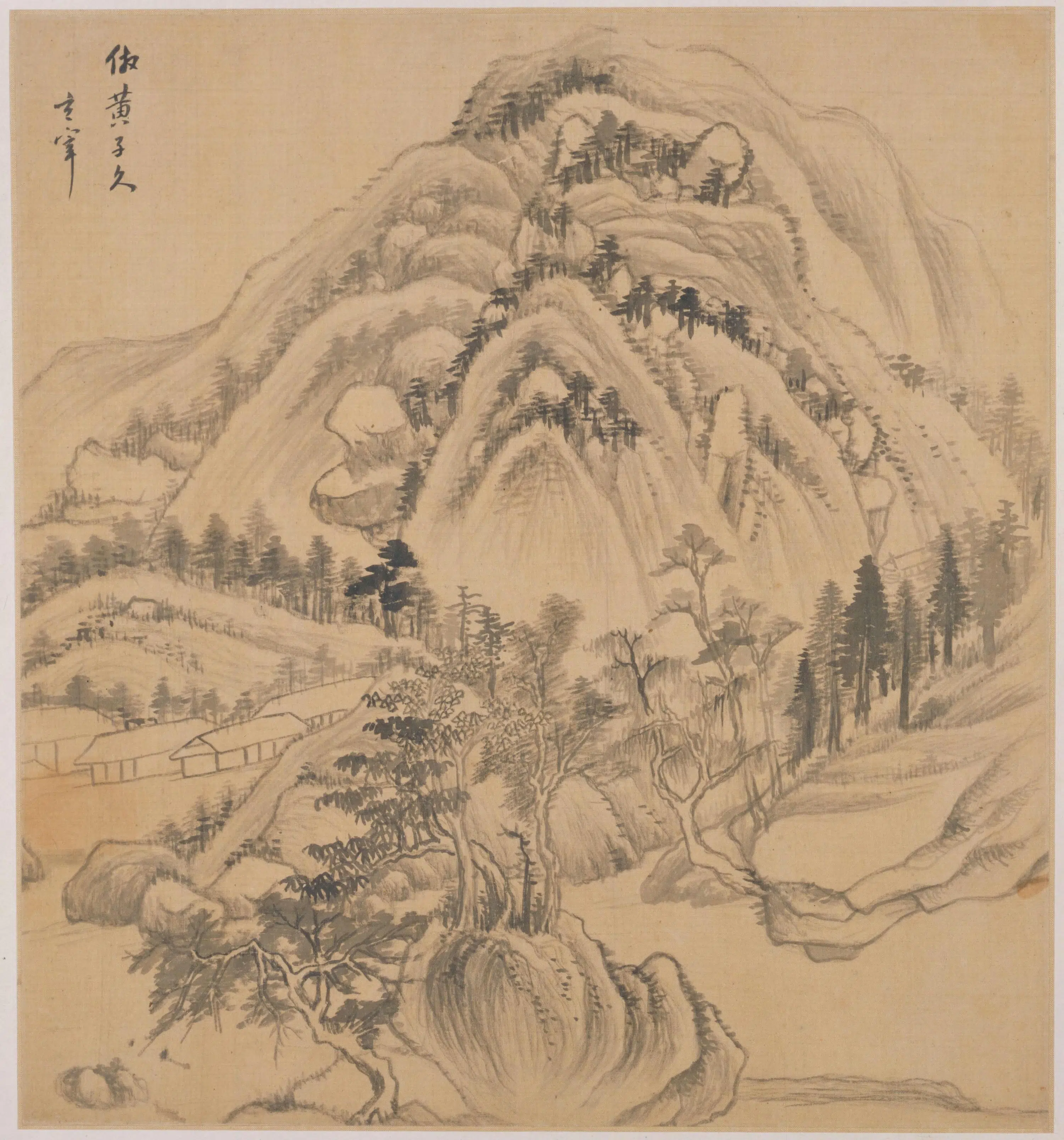 明朝【董其昌】《赠敬韬仿古山水册（7开）》