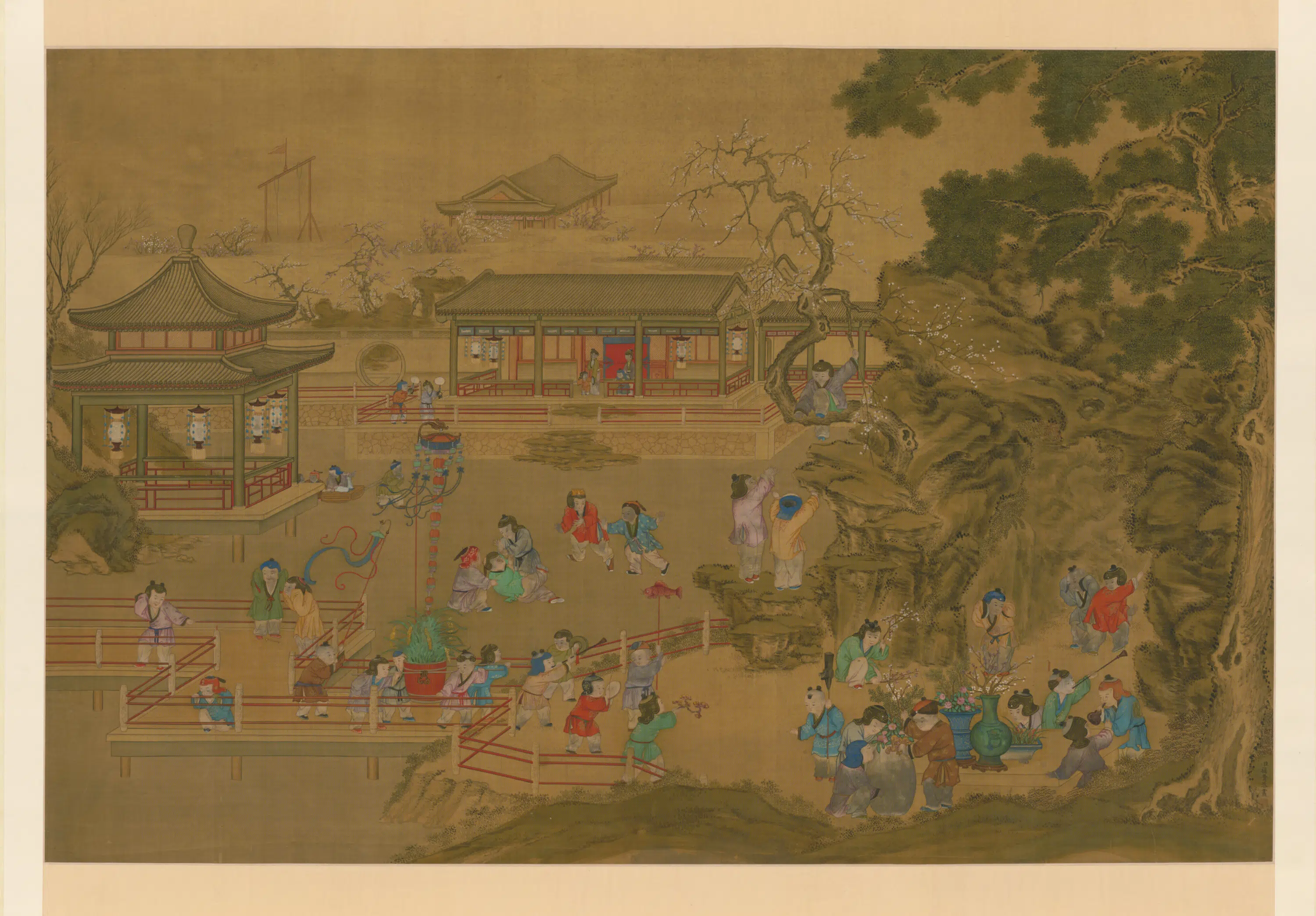 清代【福贵】《岁朝图轴》
