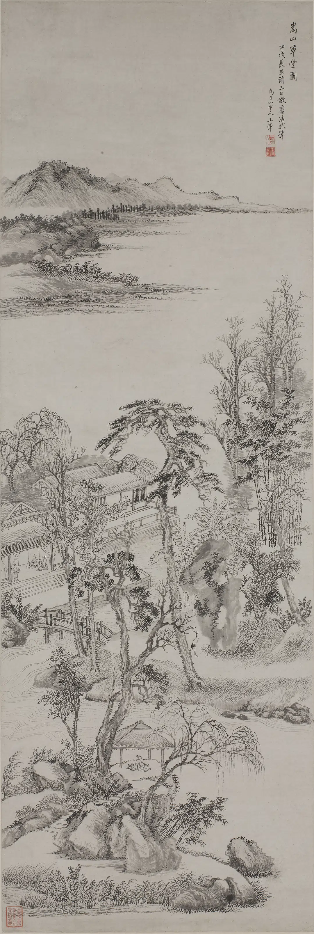 清代【王翚】《嵩山草堂图轴-2》