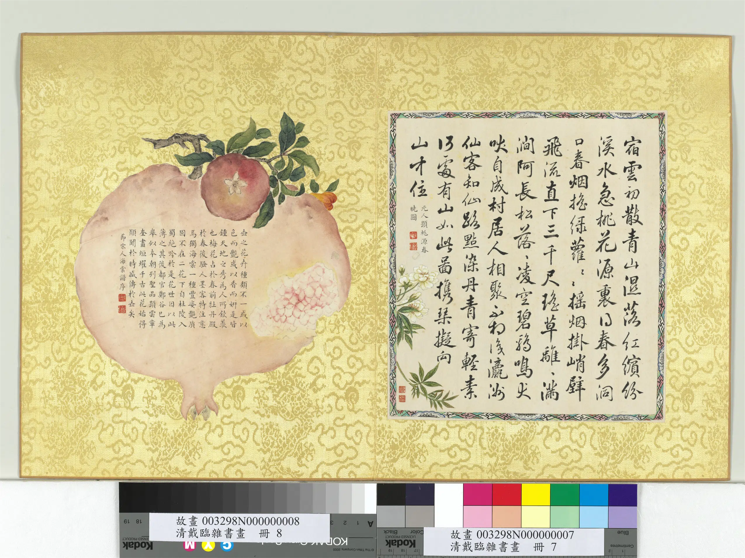 清代【戴临】《蒋廷锡-戴临杂书画册-海棠谱序》