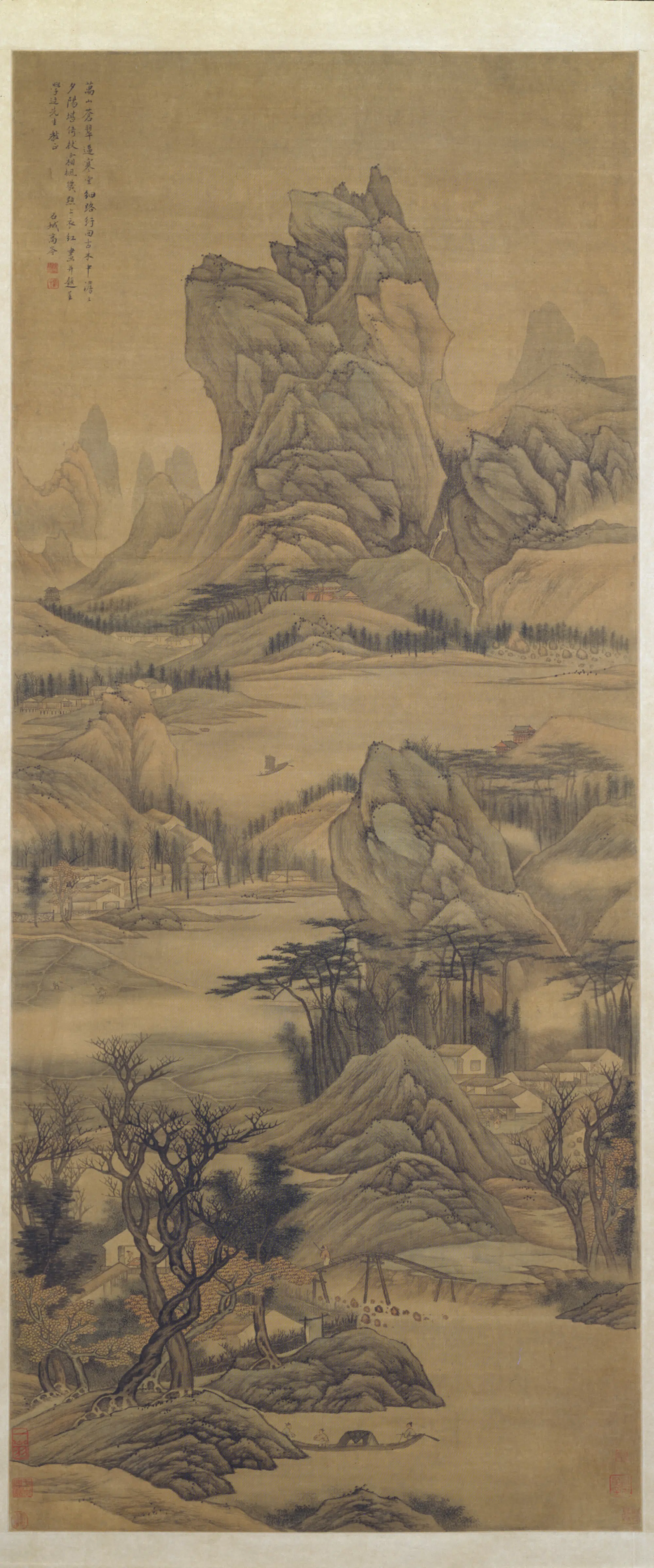 清代【高岑】《万山苍翠图轴》