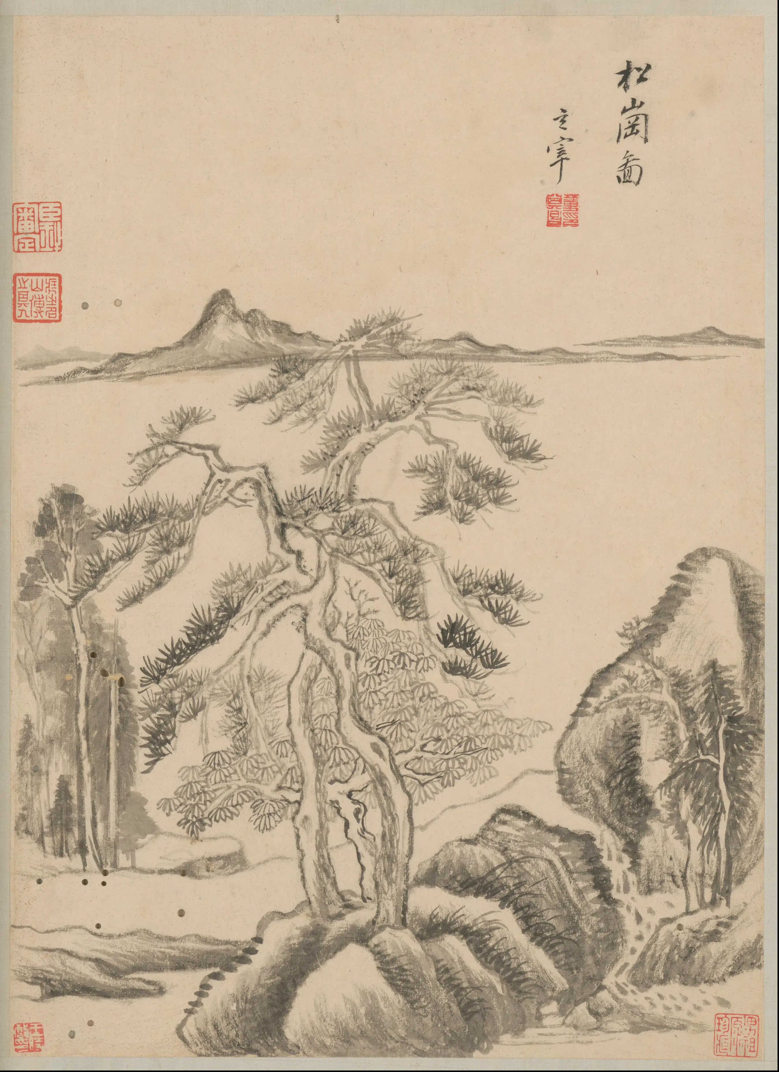 明朝【董其昌】《山水册（8开）》 第1张