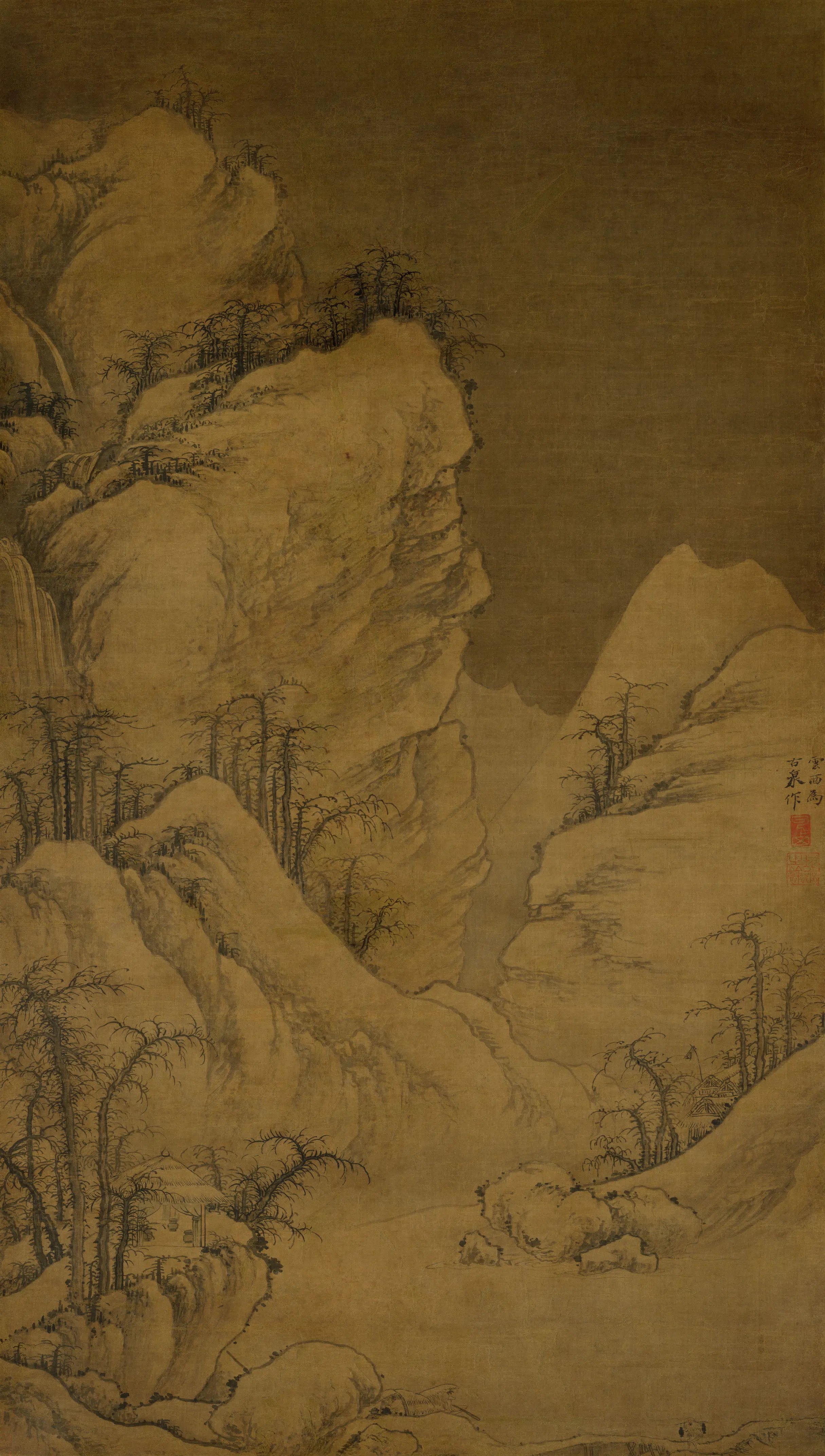 元朝【曹知白】《雪山图》