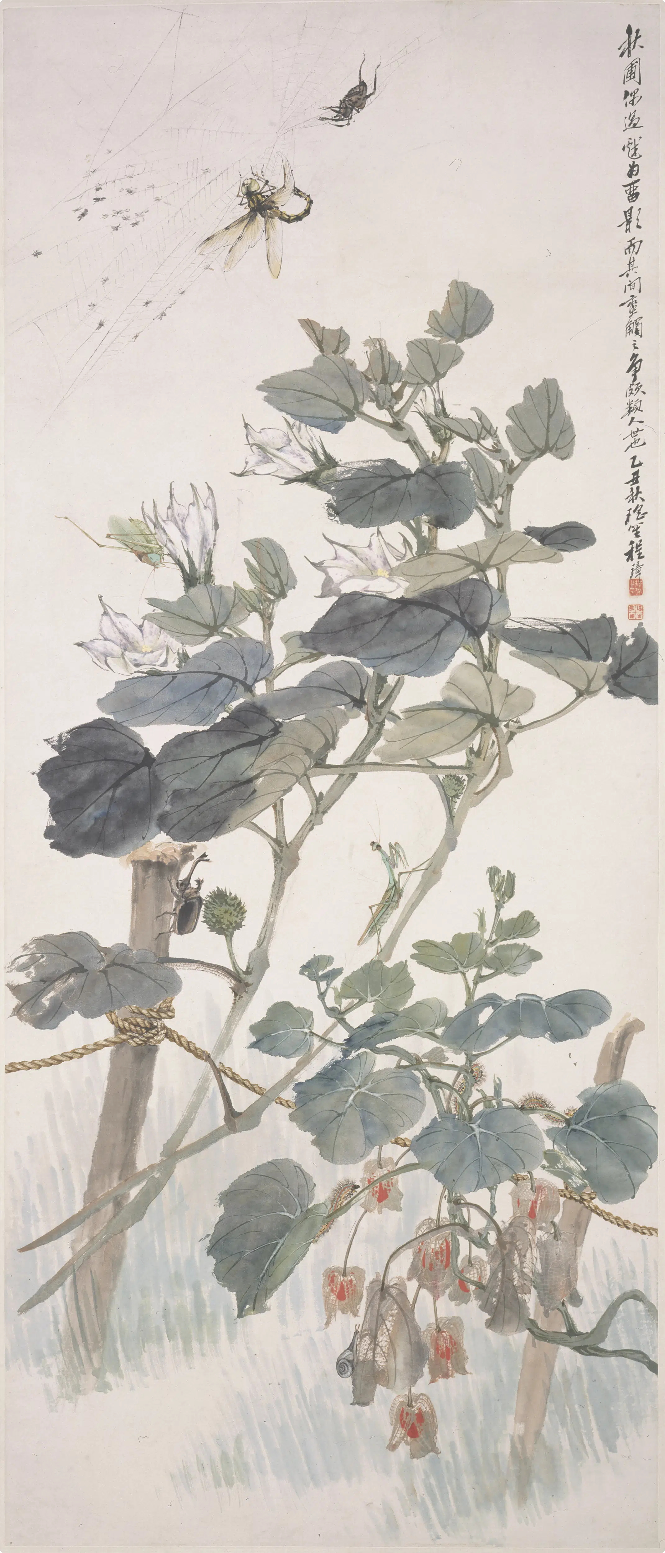 近现代【程璋】《秋圃图轴》