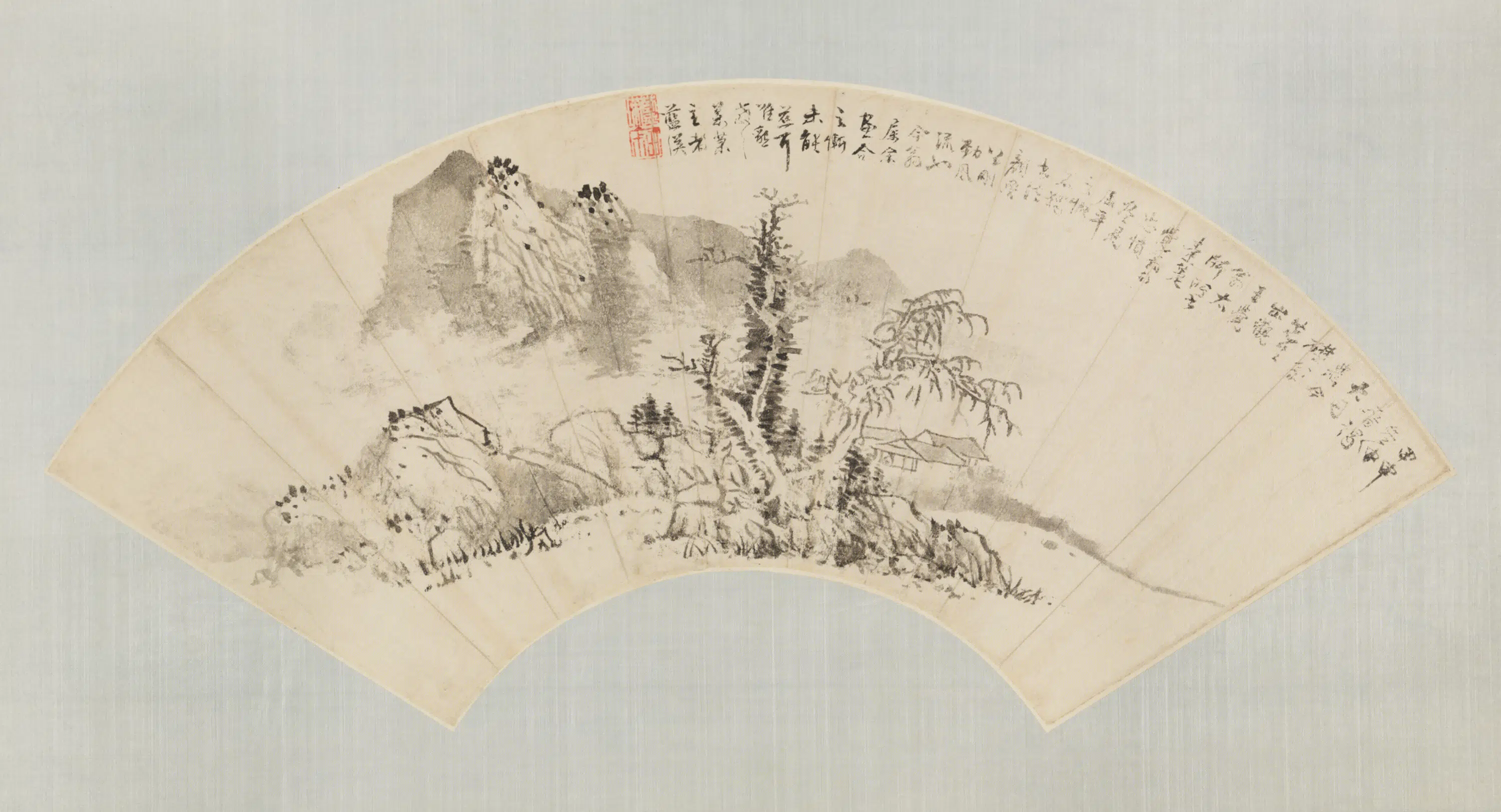 明朝【蓝瑛】《山水扇页》