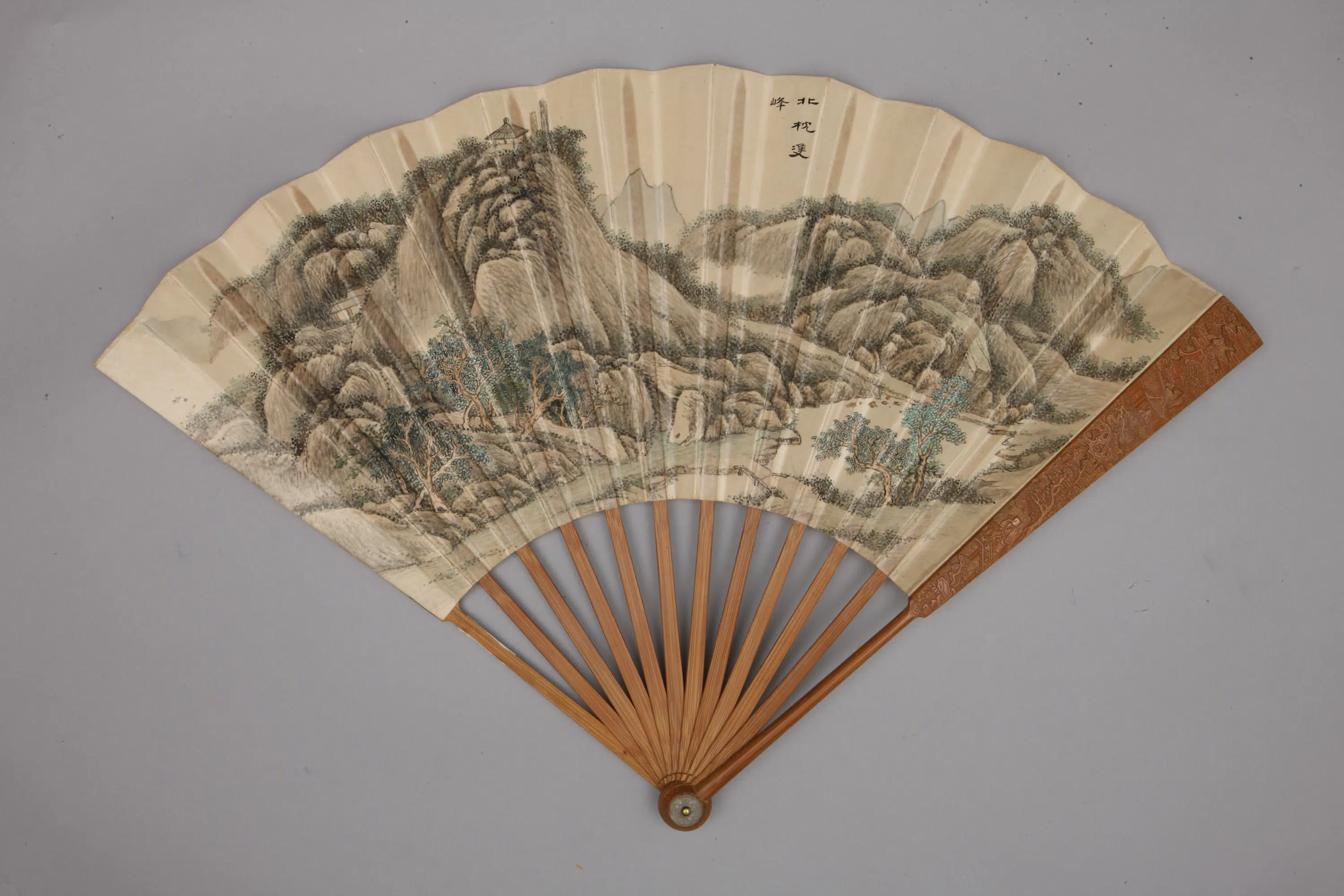 清代【王际华】《清人画避暑山庄三十六景图王际华书诗成扇-28幅》 第2张