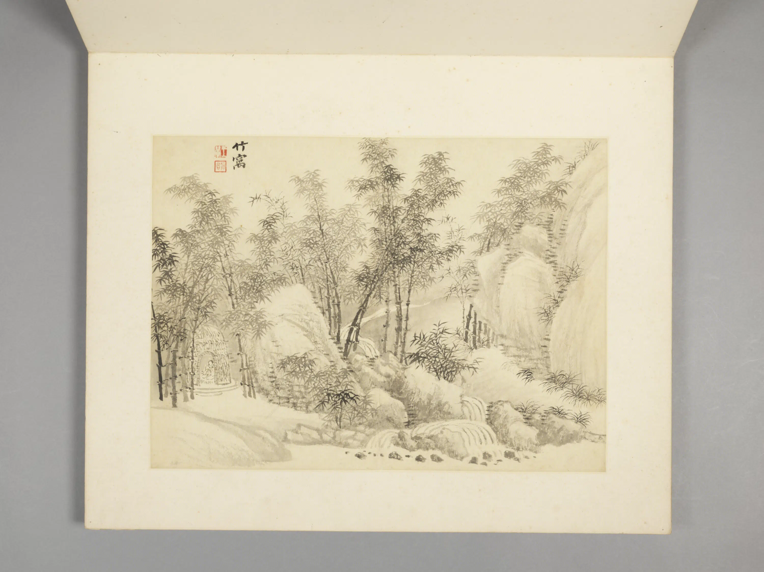 清代【王翚】《山水竹石册（7开）》
