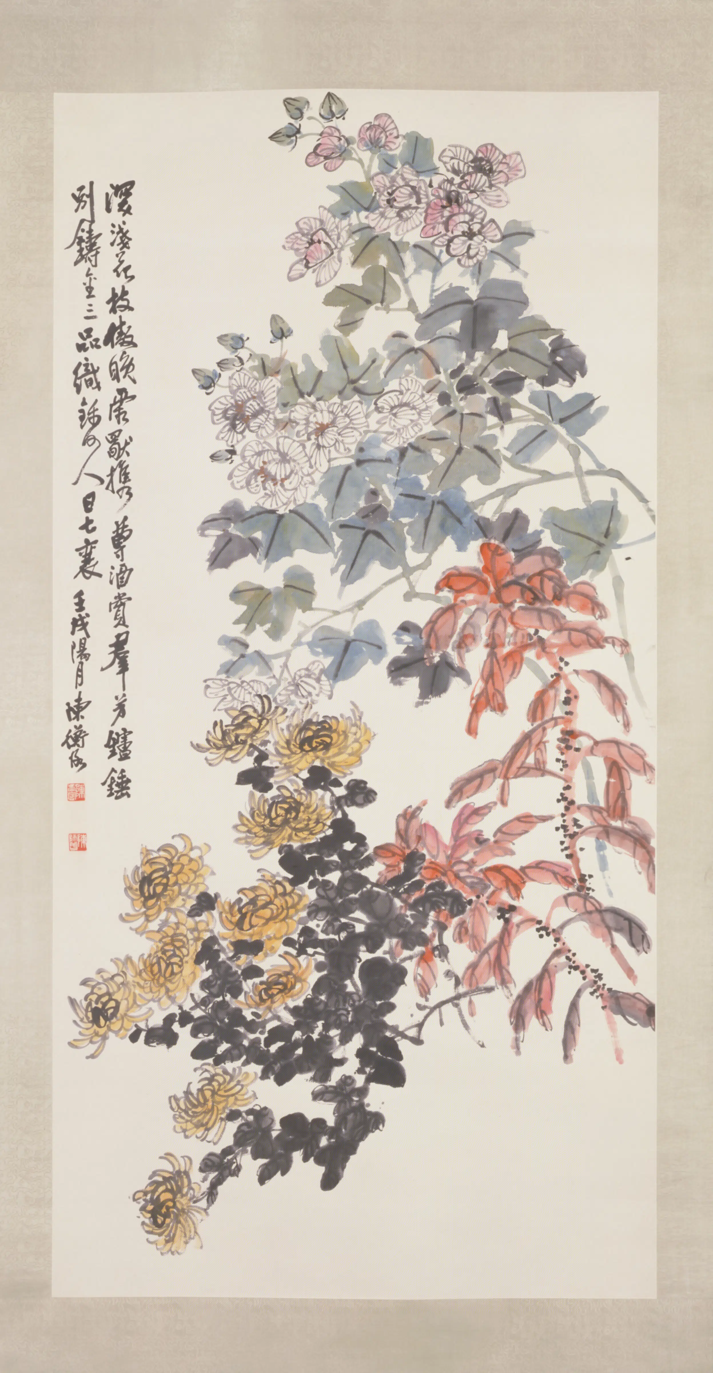 清-近代【陈衡恪】《花卉轴》