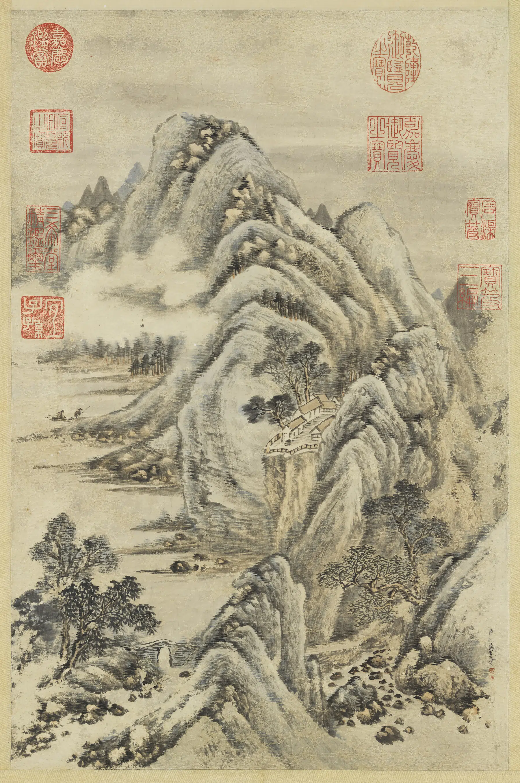 清代【爱新觉罗·允禧】《山水轴》