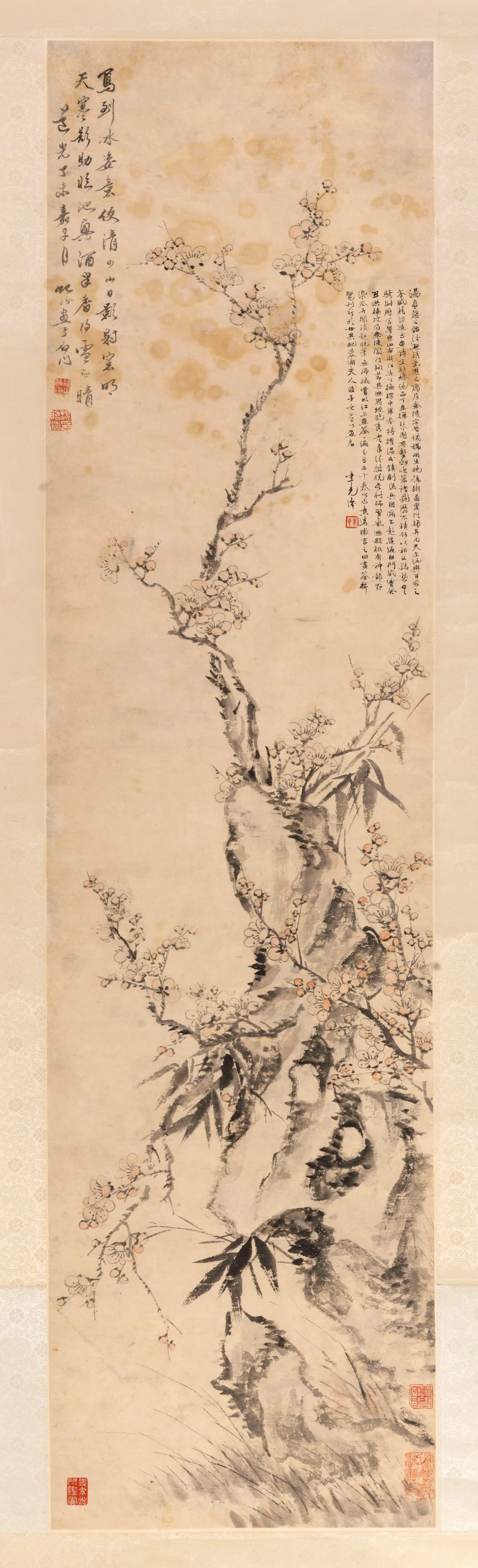清代【汤贻汾】《梅竹石图》