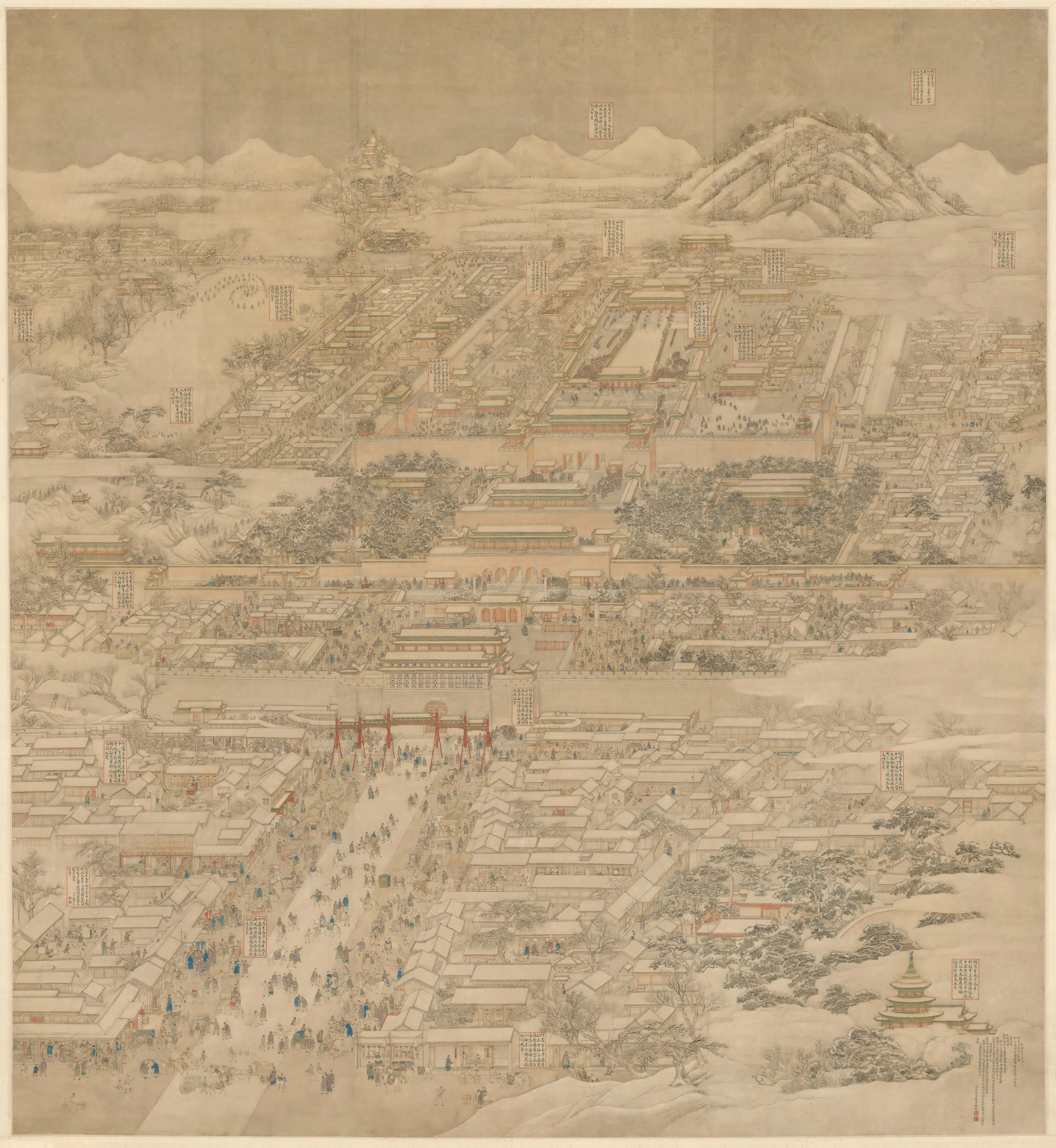 清代【徐扬】《京师生春诗意图轴》