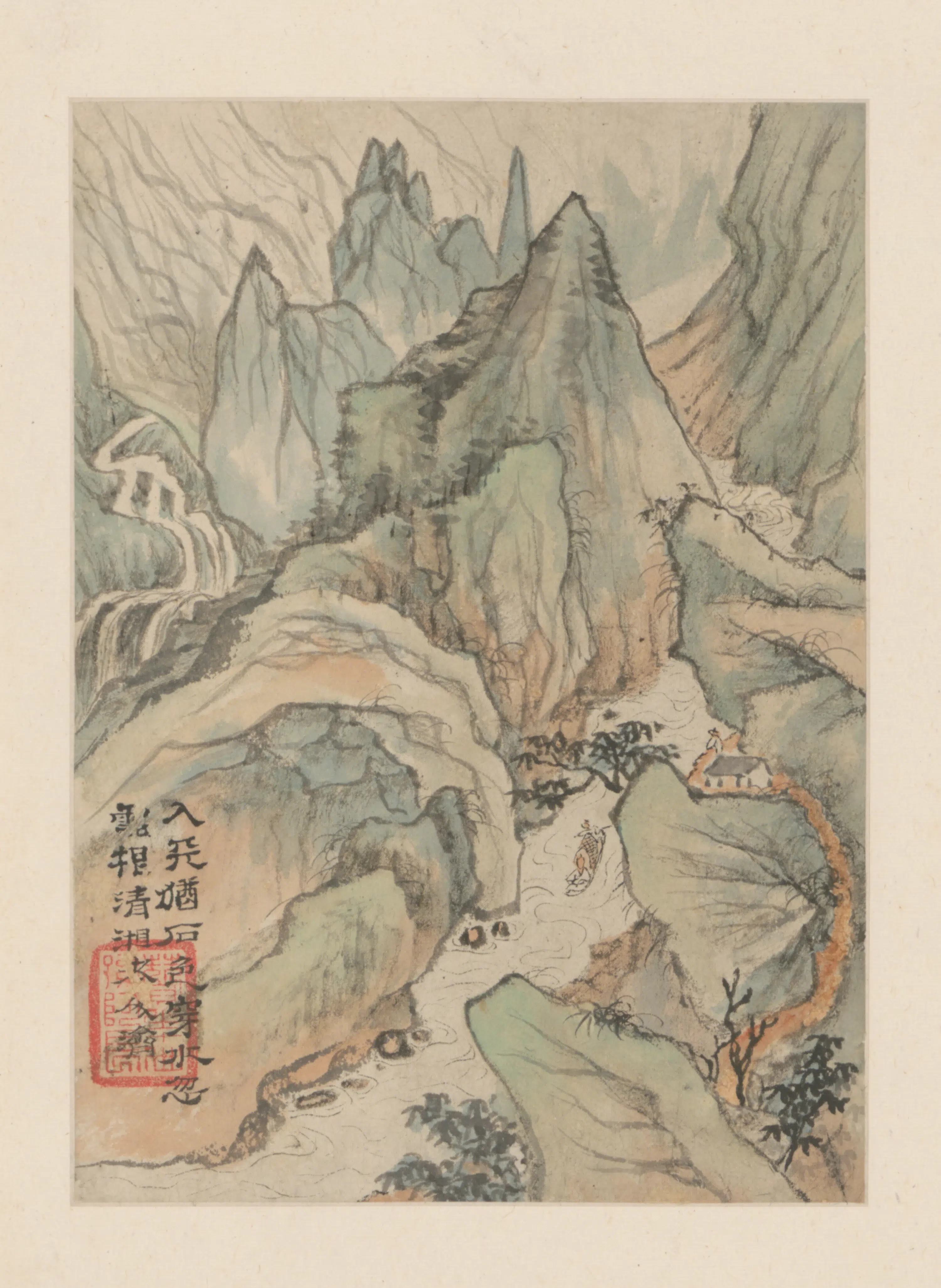 清代【石涛】《山水图册-1(8开)》 第3张 清代【石涛】《山水图册-1(8开)》 第3张
