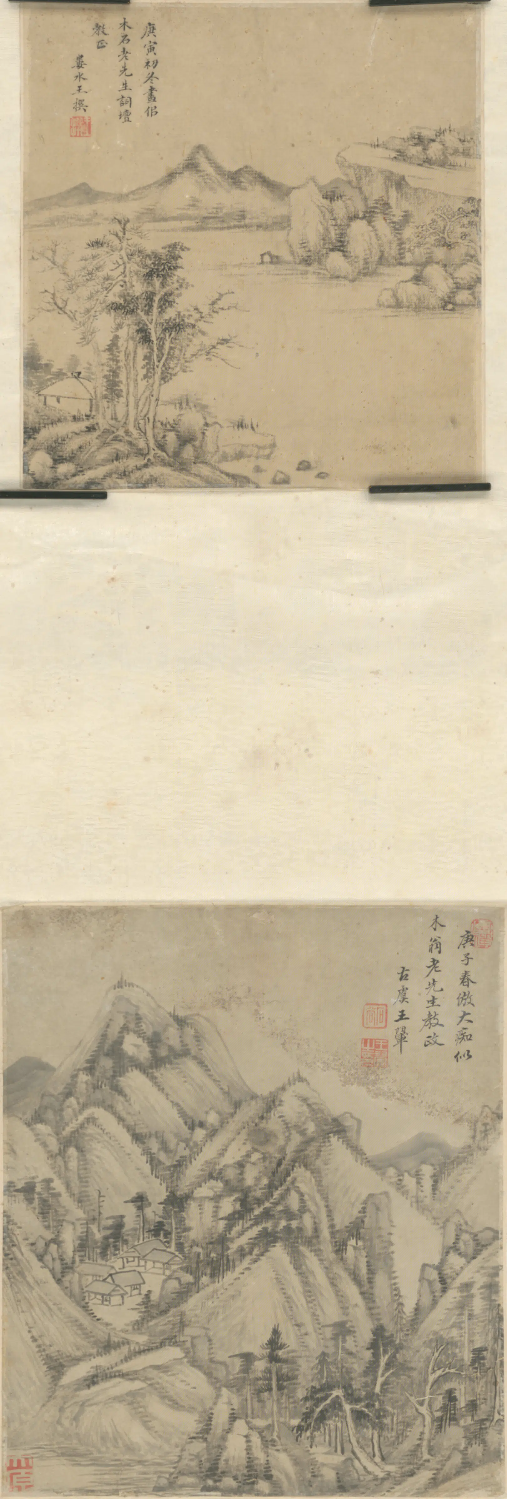 清代【王翚】《仿黄子久山水轴》 第1张