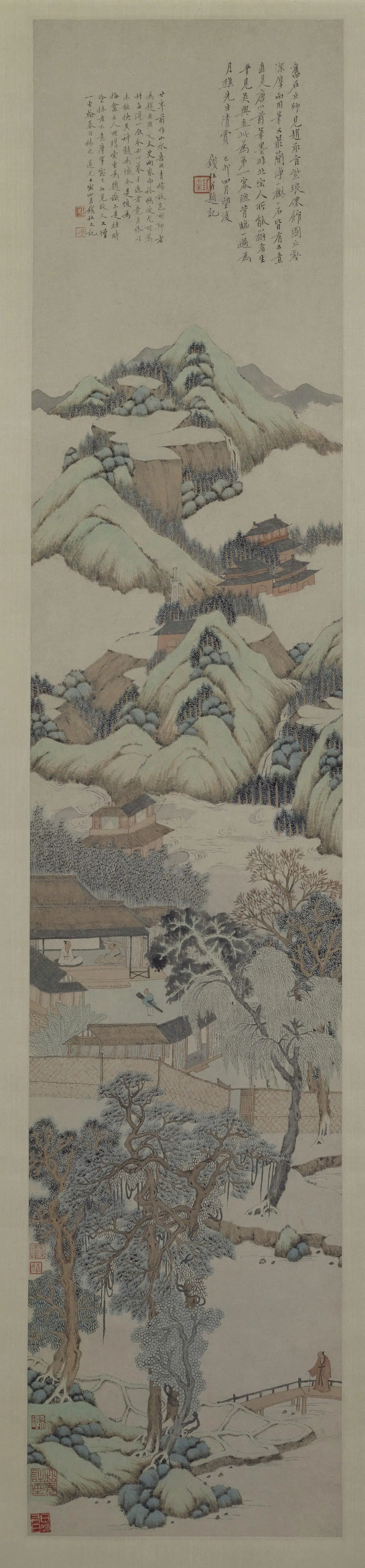 清代【钱杜】《紫琅仙馆图轴》