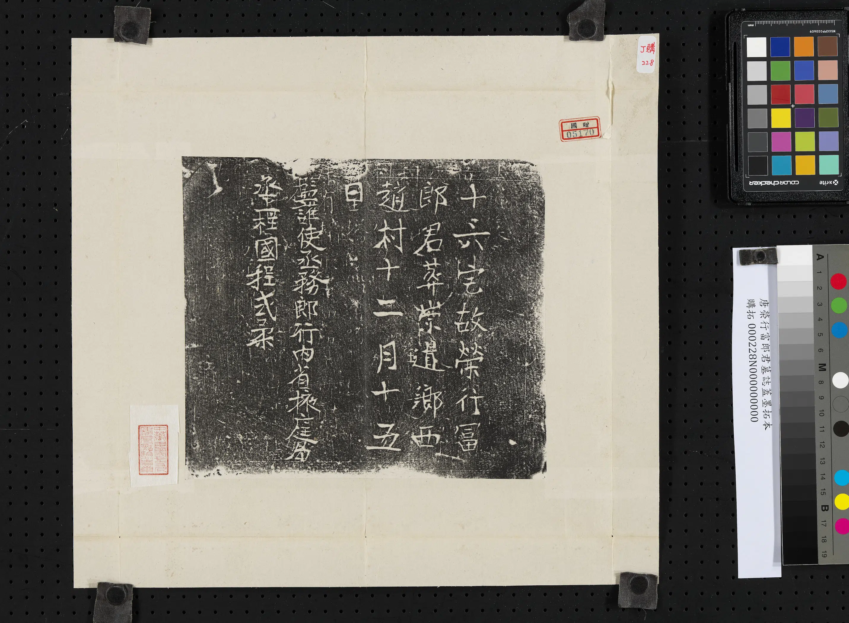 唐朝《唐荣行富郎君墓志盖墨拓本》