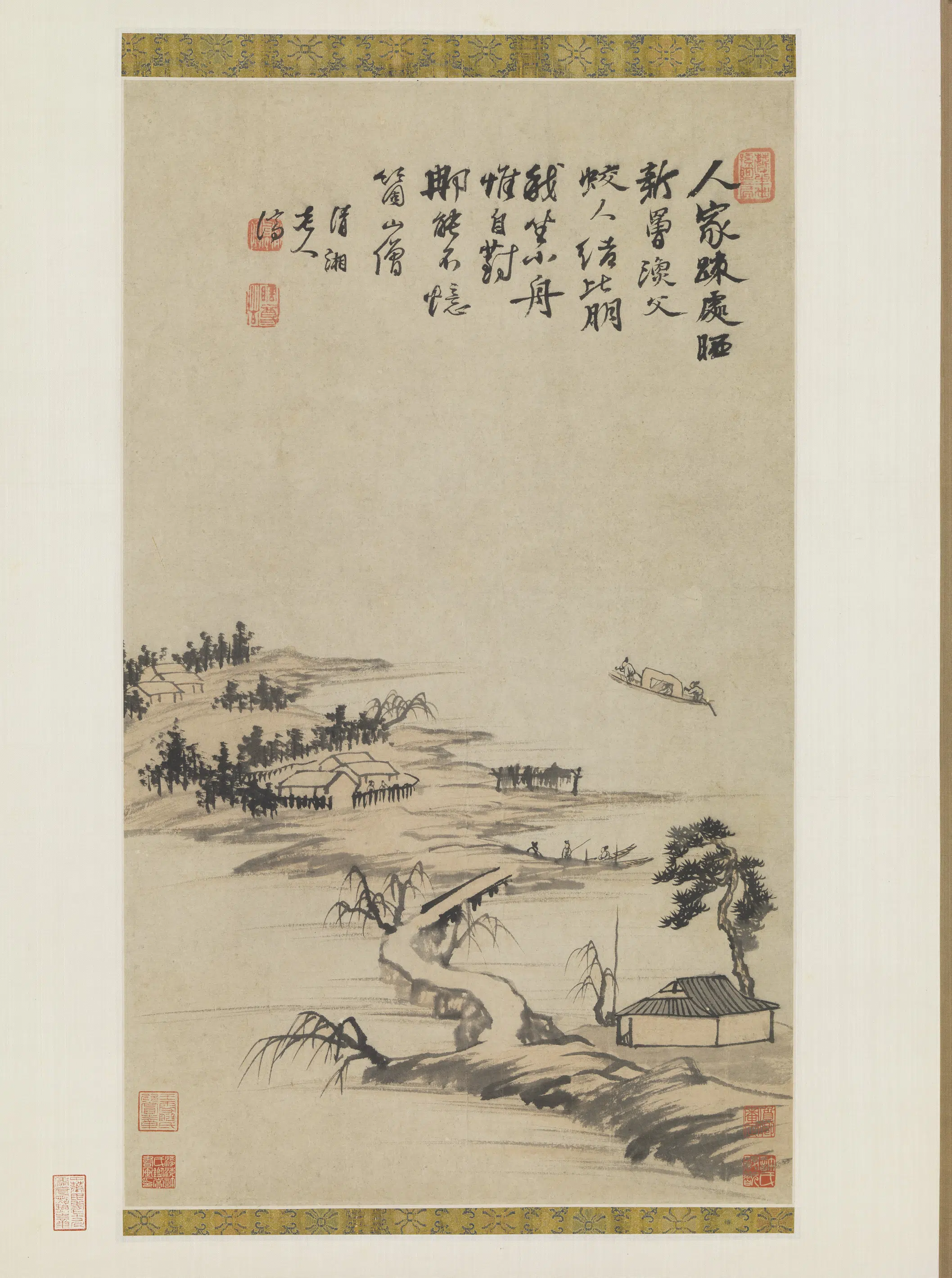 清代【石涛】《忆个山僧图轴》