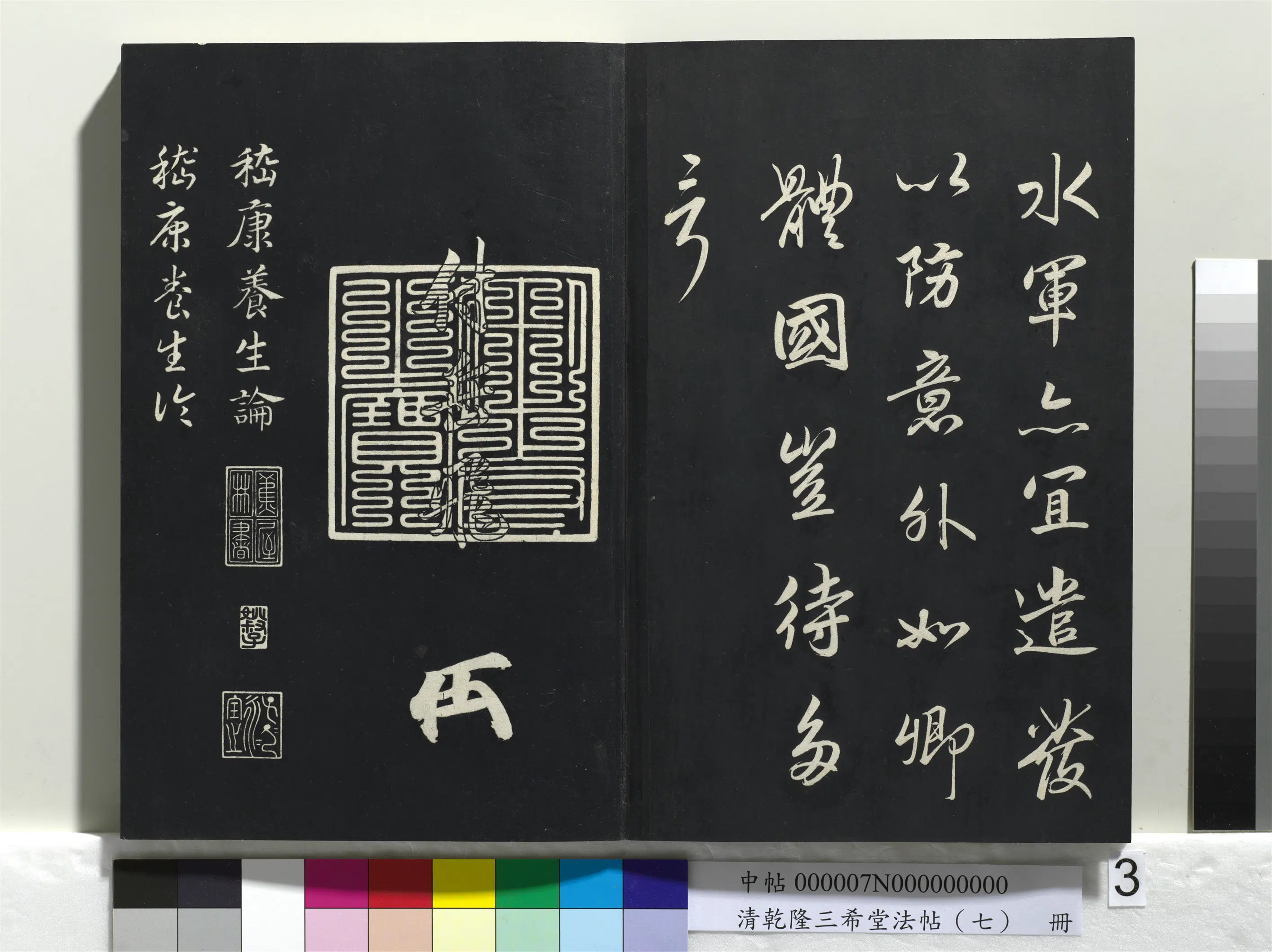 南宋【赵构-宋高宗】《乾隆三希堂法帖（七）册-宋高宗真草书嵇康养生论》