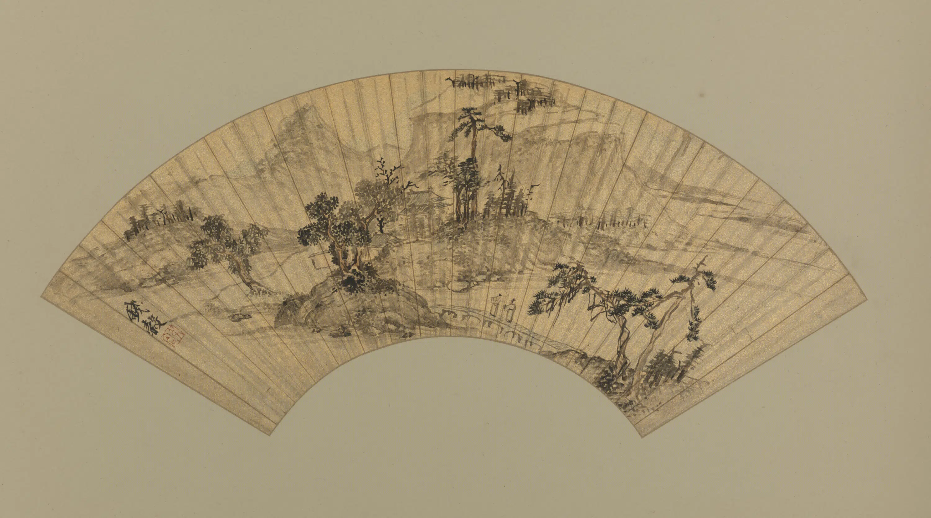 明朝【钱榖】《山水扇》