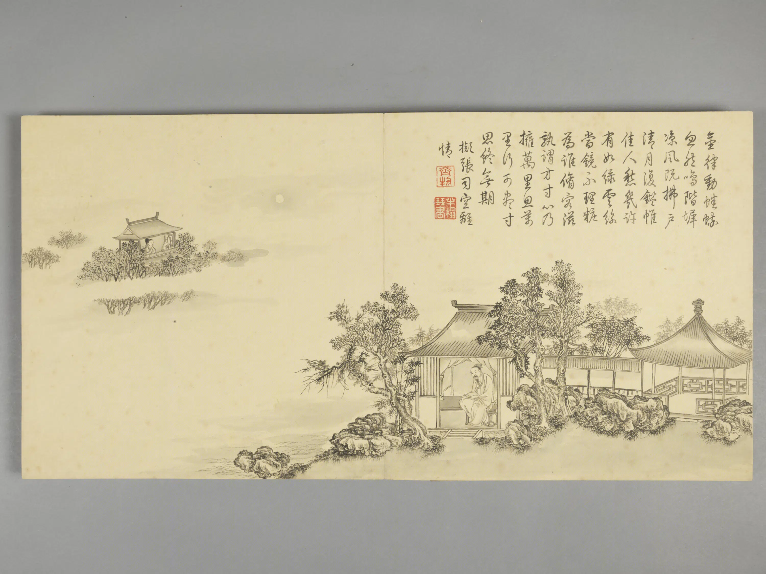 清代【爱新觉罗弘历-乾隆-清高宗】《董邦达画拟古诗意图册(30开)》 第30张 清代【爱新觉罗弘历-乾隆-清高宗】《董邦达画拟古诗意图册(30开)》 第30张