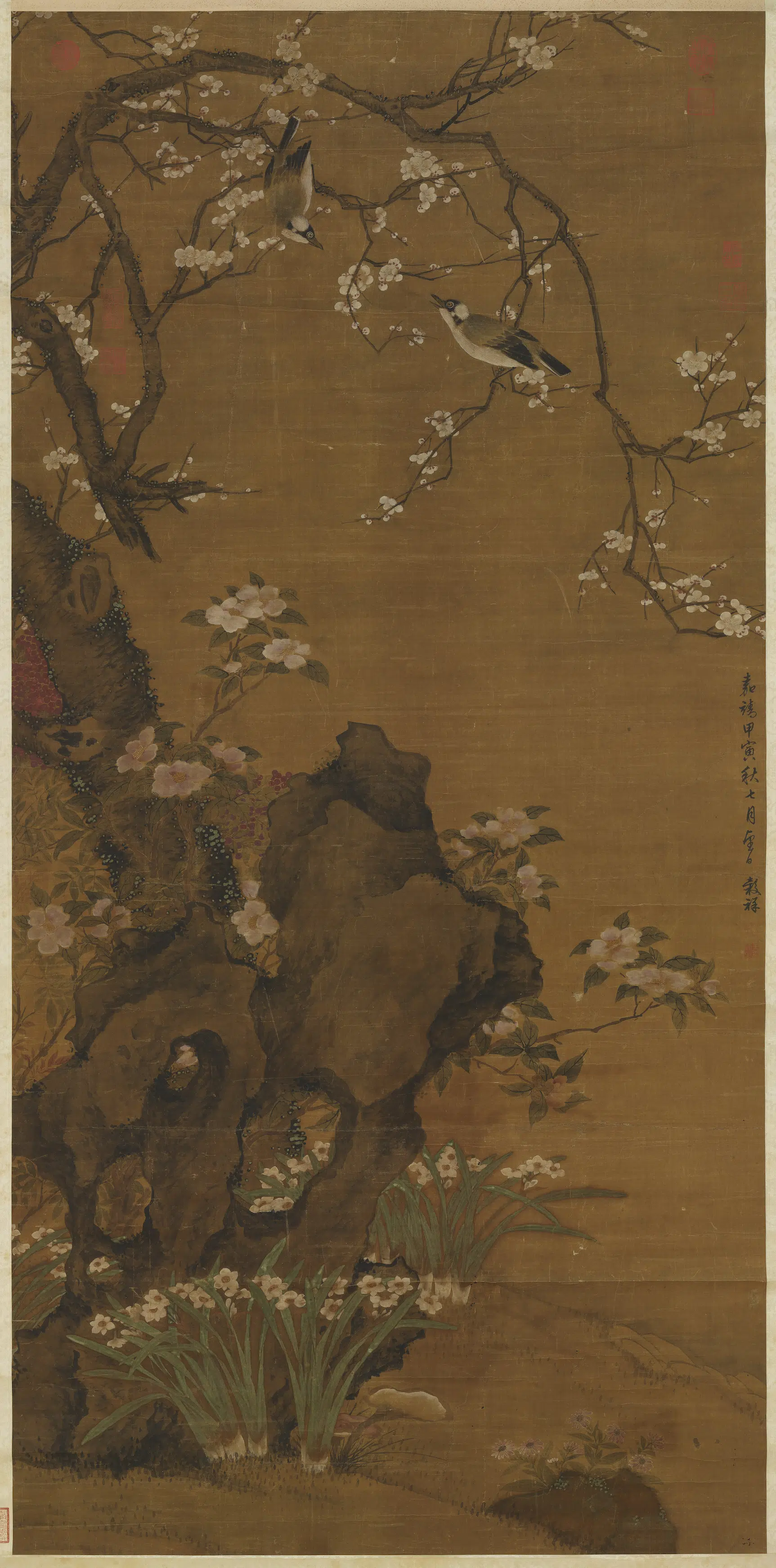 明朝【王谷祥（王穀祥）】《画花鸟图轴》