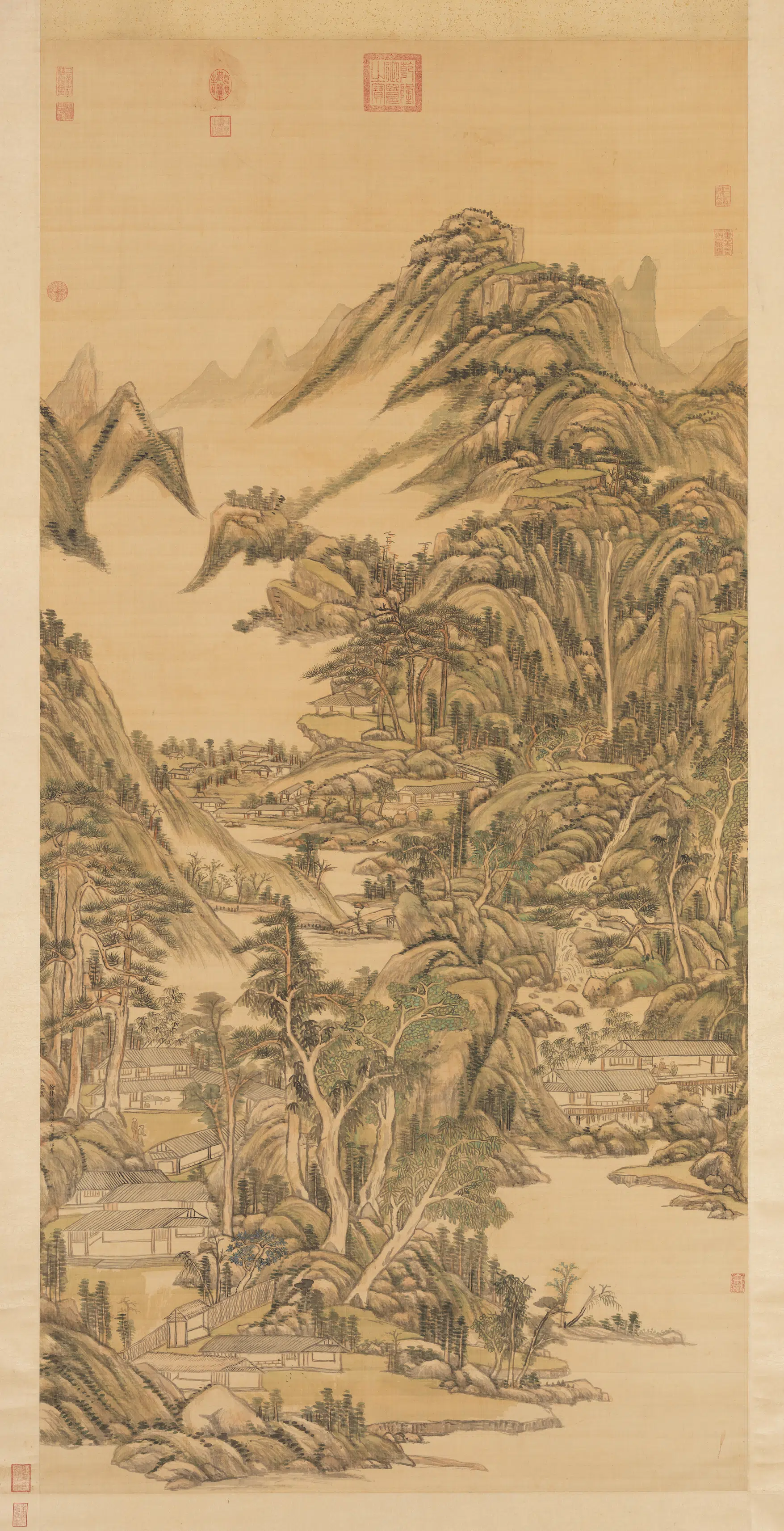 清代【王原祁】《松亭山色图轴》