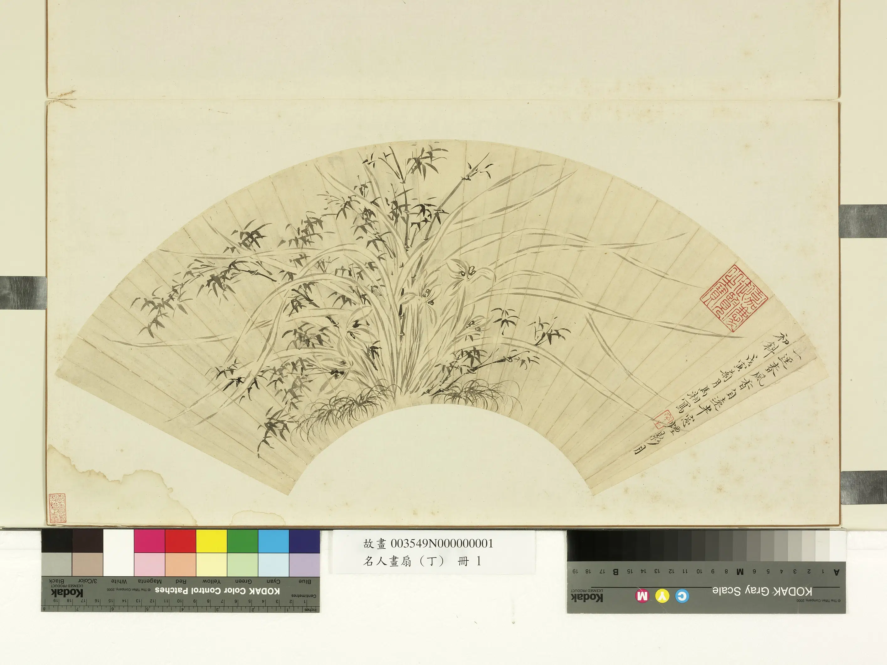 明朝【马守真马守贞（马湘兰）】《名人画扇（丁）册-兰竹》 第1张