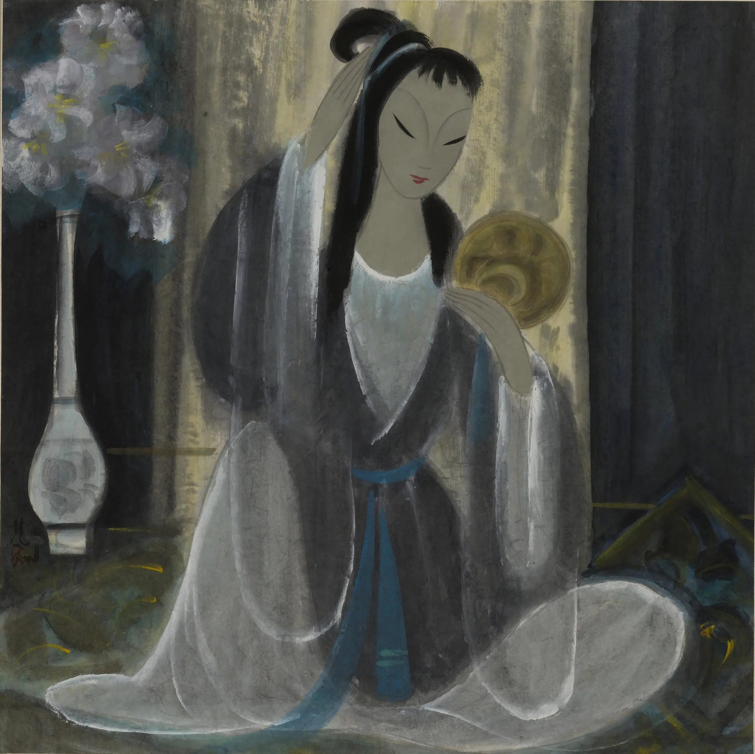 现代【林风眠】《持镜仕女图》 第1张 现代【林风眠】《持镜仕女图》 第1张