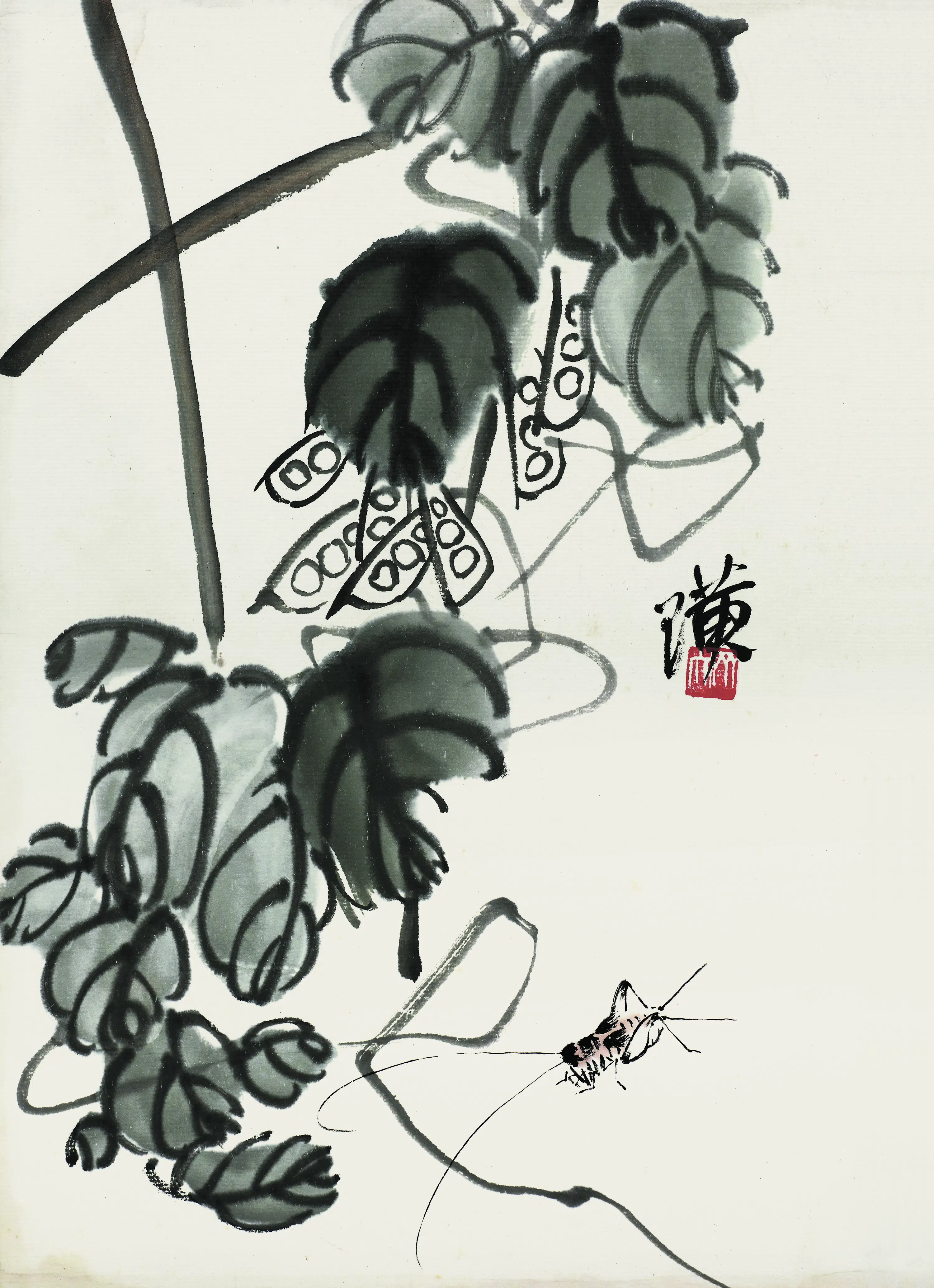 近现代【齐白石】《花卉虫草图册83开》 第17张 近现代【齐白石】《花卉虫草图册83开》 第17张