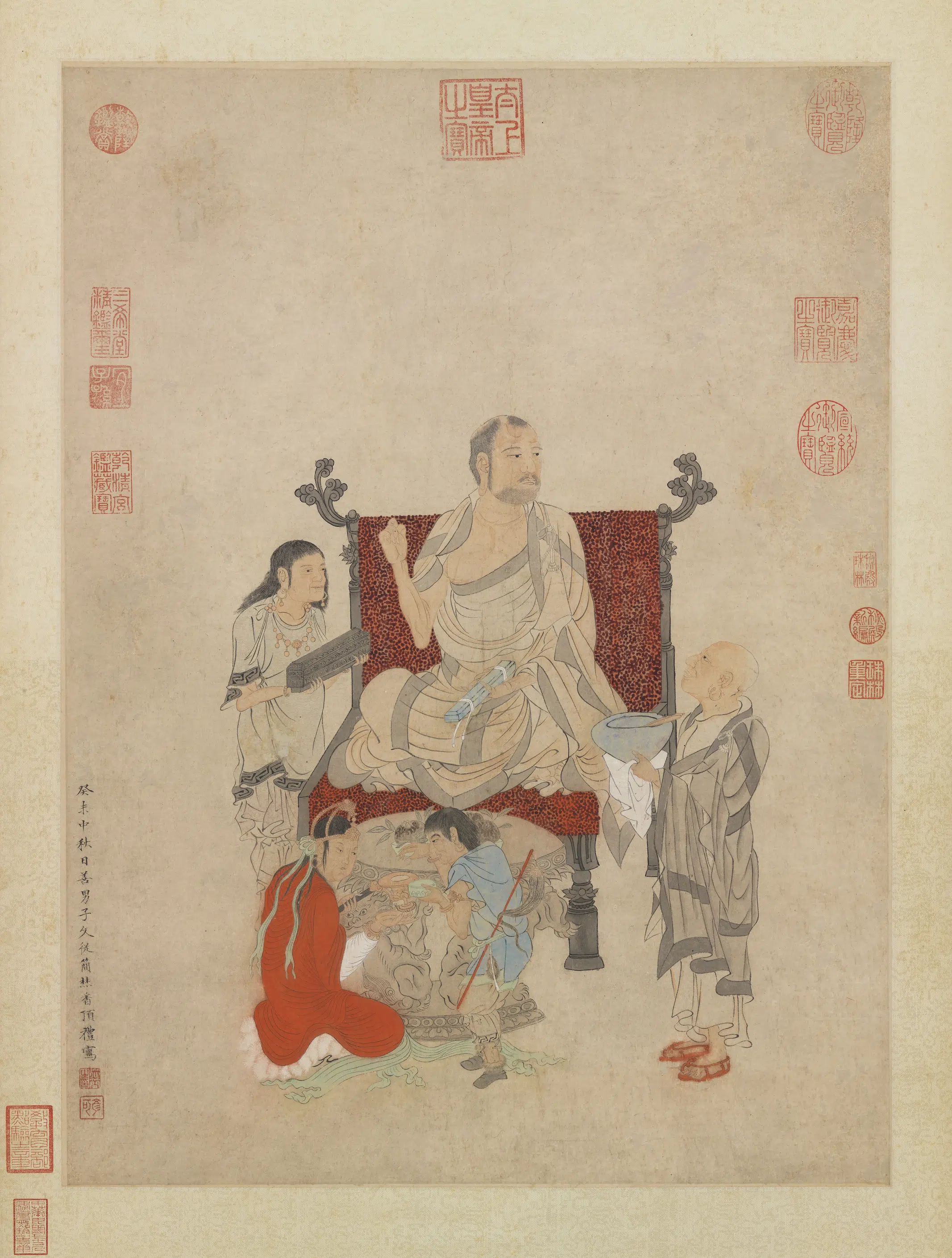 明朝【文从简】《礼佛图轴》